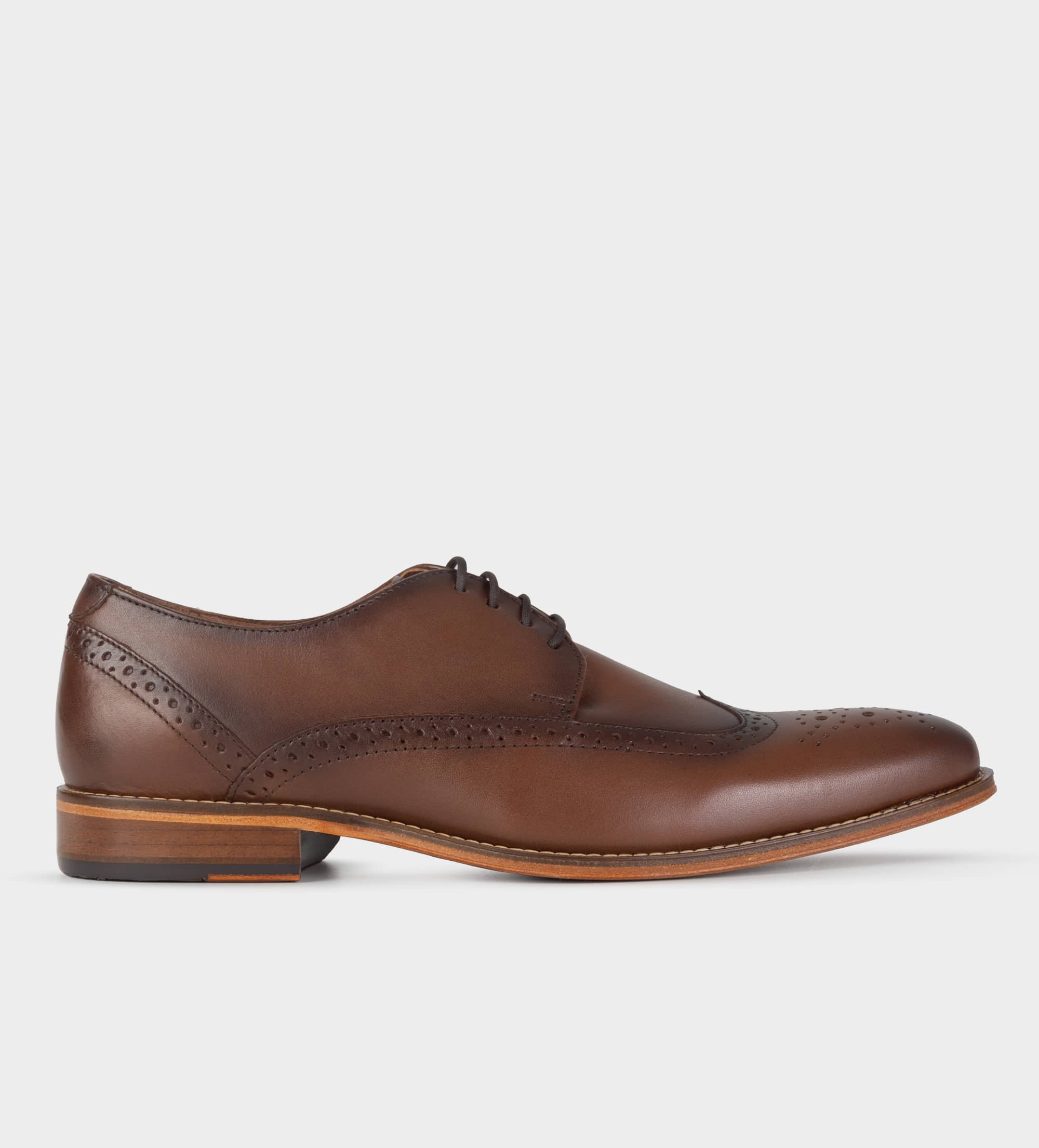 ZAPATO DE VESTIR WINGTIP PIEL CAFÉ