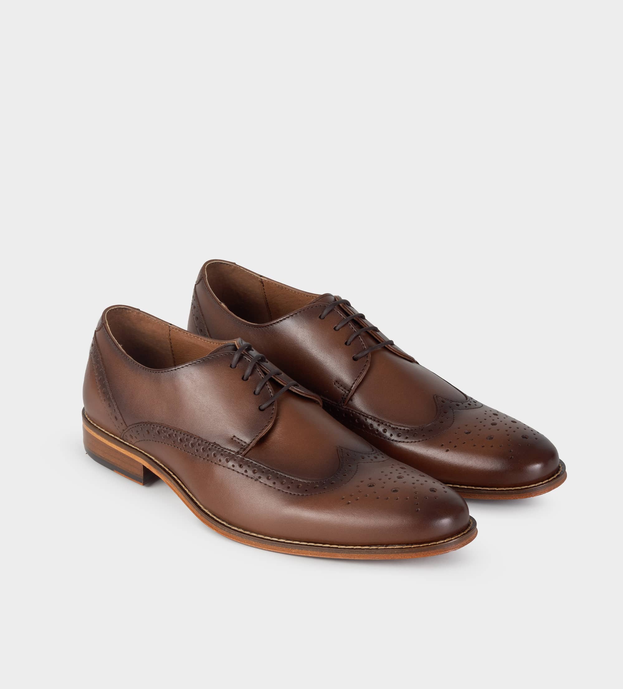 ZAPATO DE VESTIR WINGTIP PIEL CAFÉ