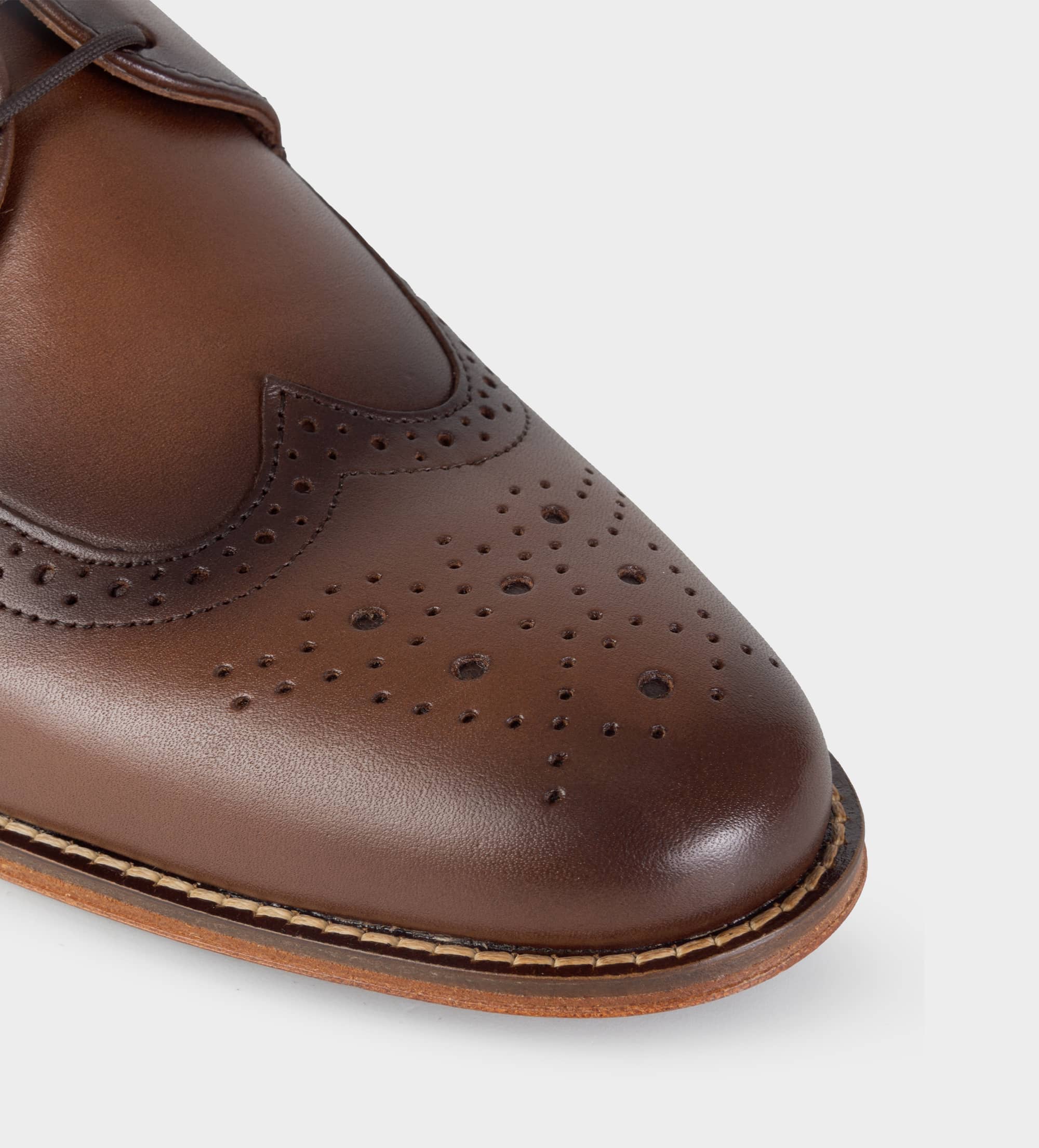 ZAPATO DE VESTIR WINGTIP PIEL CAFÉ