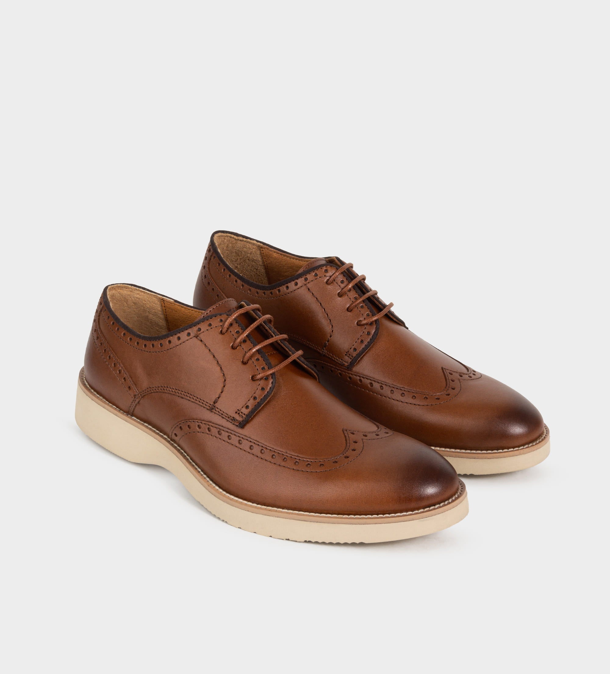 ZAPATO DERBY WINGTIP PIEL MIEL