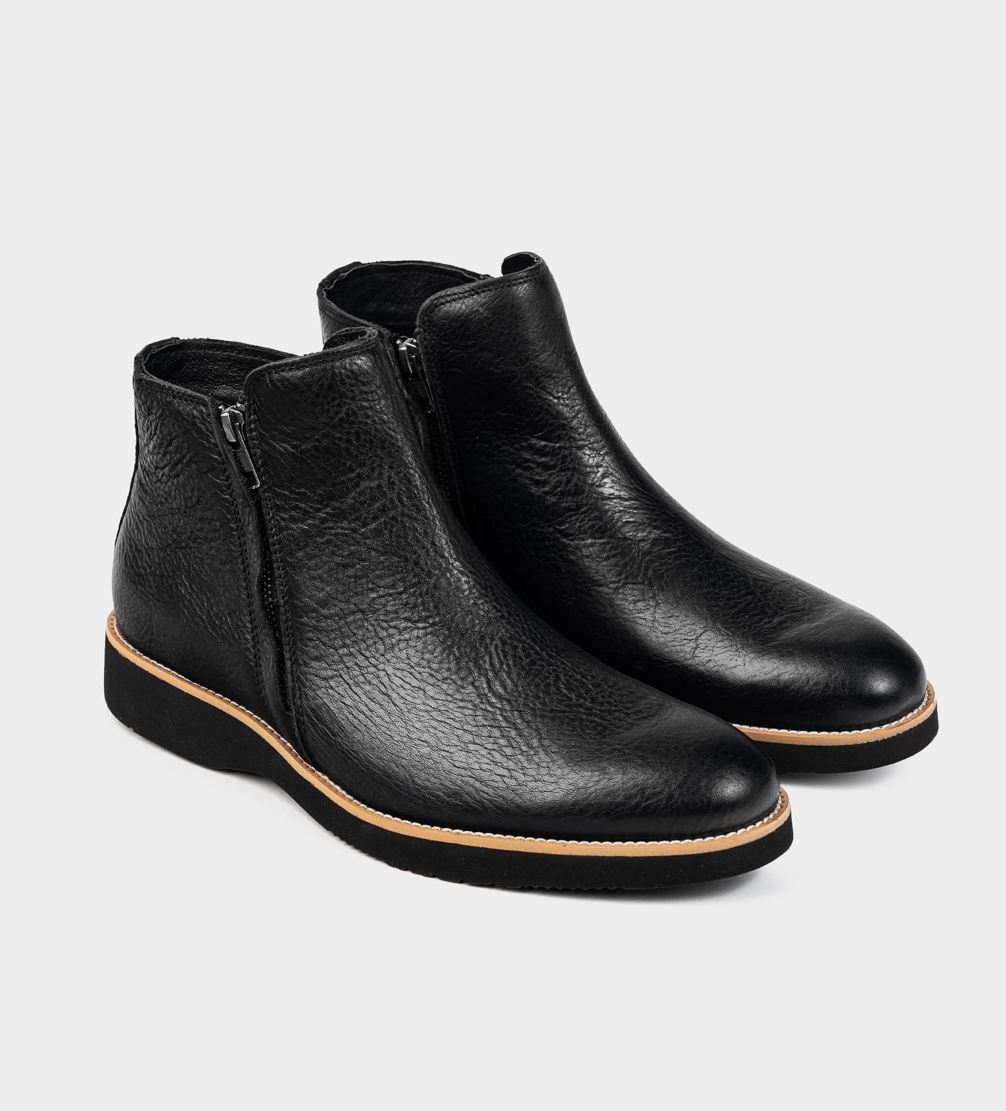 BOTÍN CIERRE PIEL NEGRO