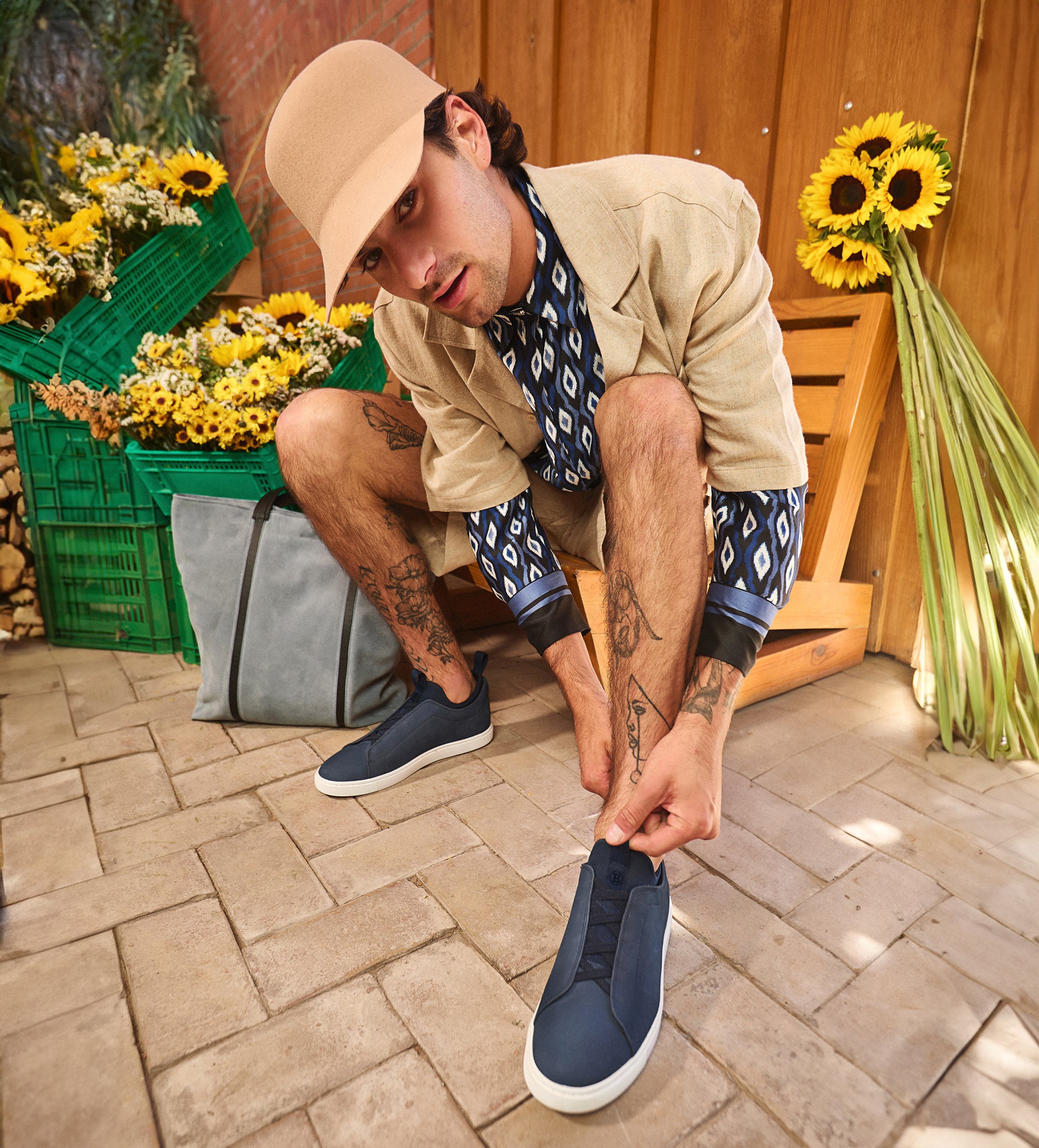 SNEAKER SLIP ON NOBUCK AZUL