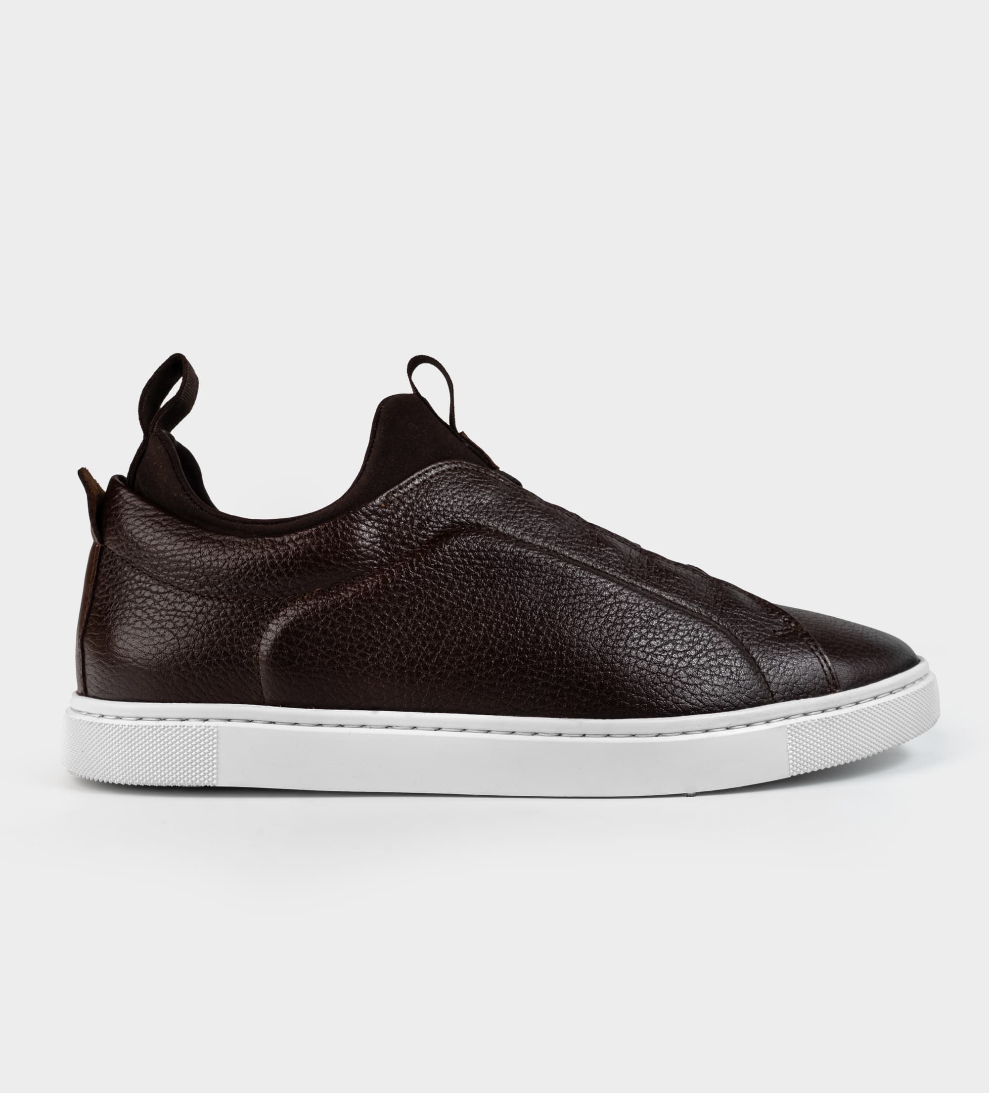 SNEAKER SLIP ON PIEL CAFÉ