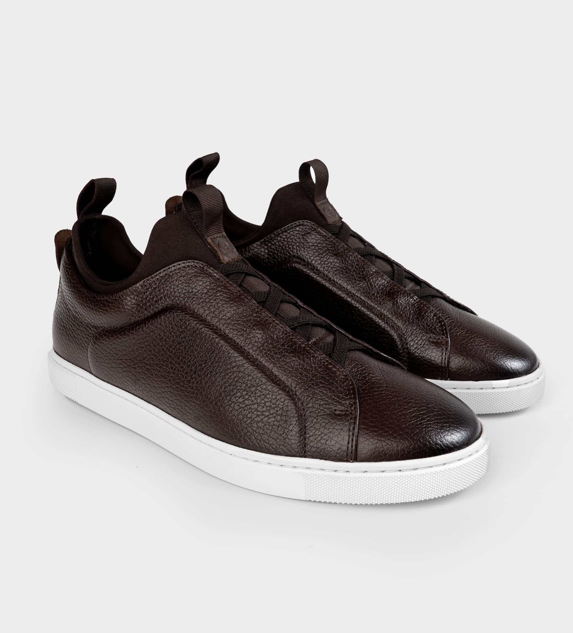 SNEAKER SLIP ON PIEL CAFÉ