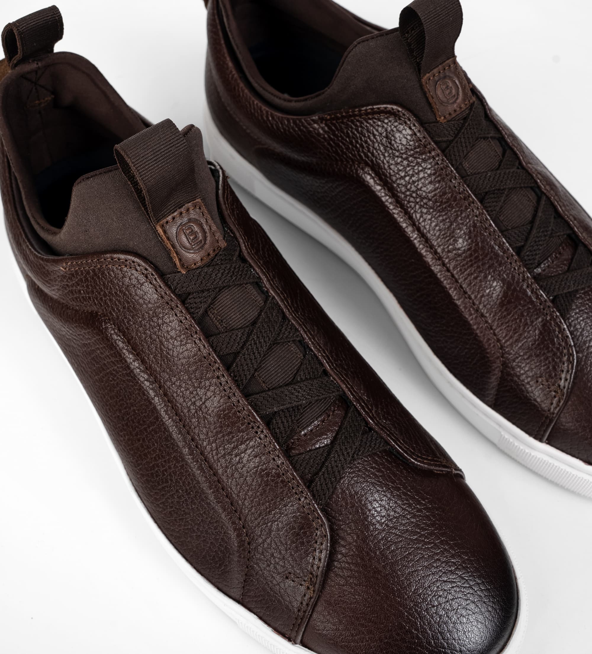 SNEAKER SLIP ON PIEL CAFÉ