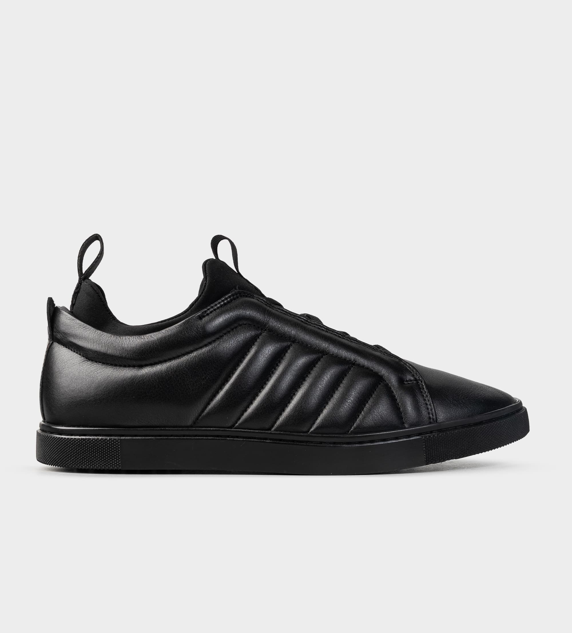 SNEAKER CASUAL CALCETÍN SLIP ON PIEL NEGRO