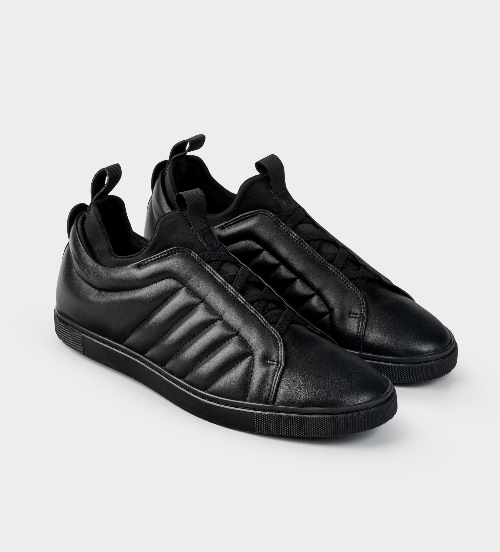 SNEAKER CASUAL CALCETÍN SLIP ON PIEL NEGRO
