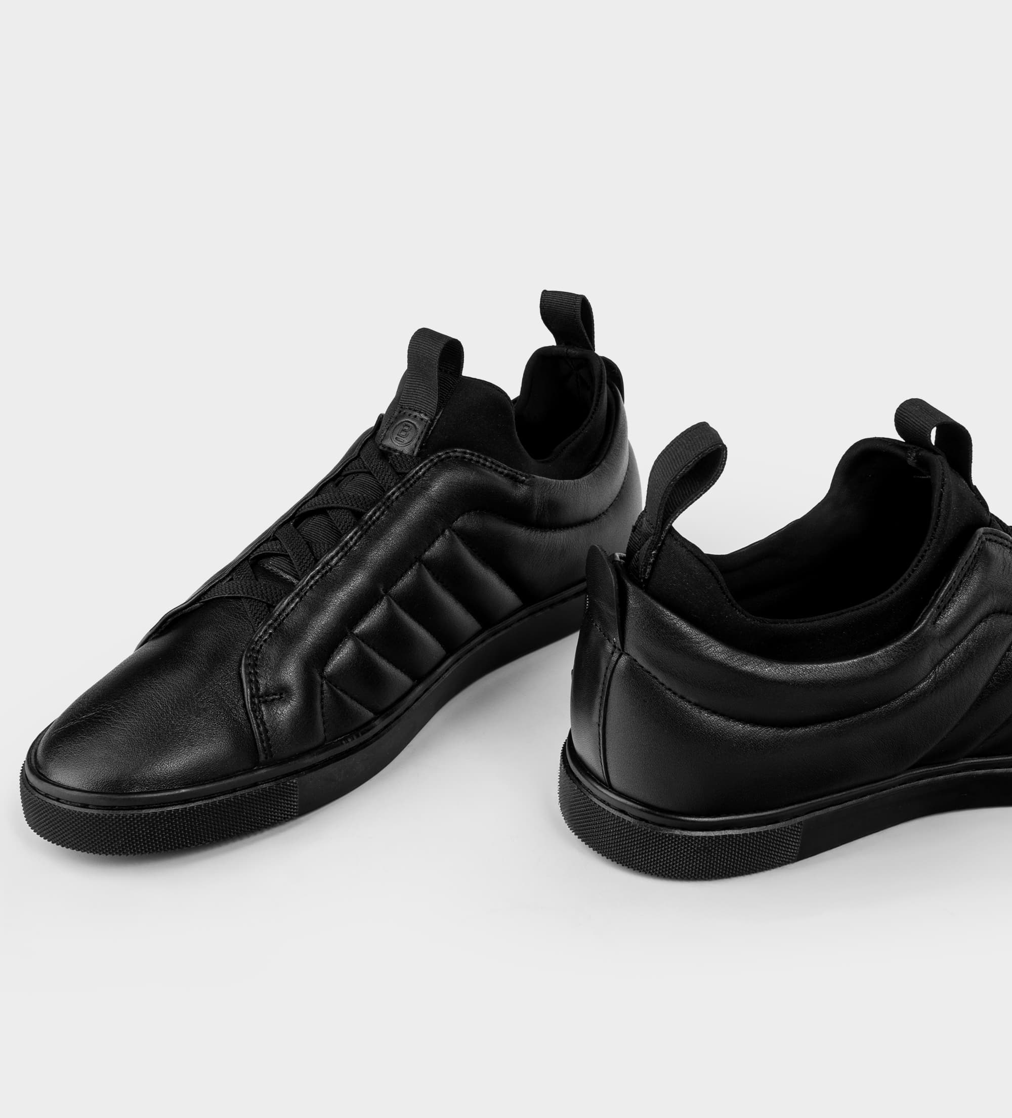 SNEAKER CASUAL CALCETÍN SLIP ON PIEL NEGRO