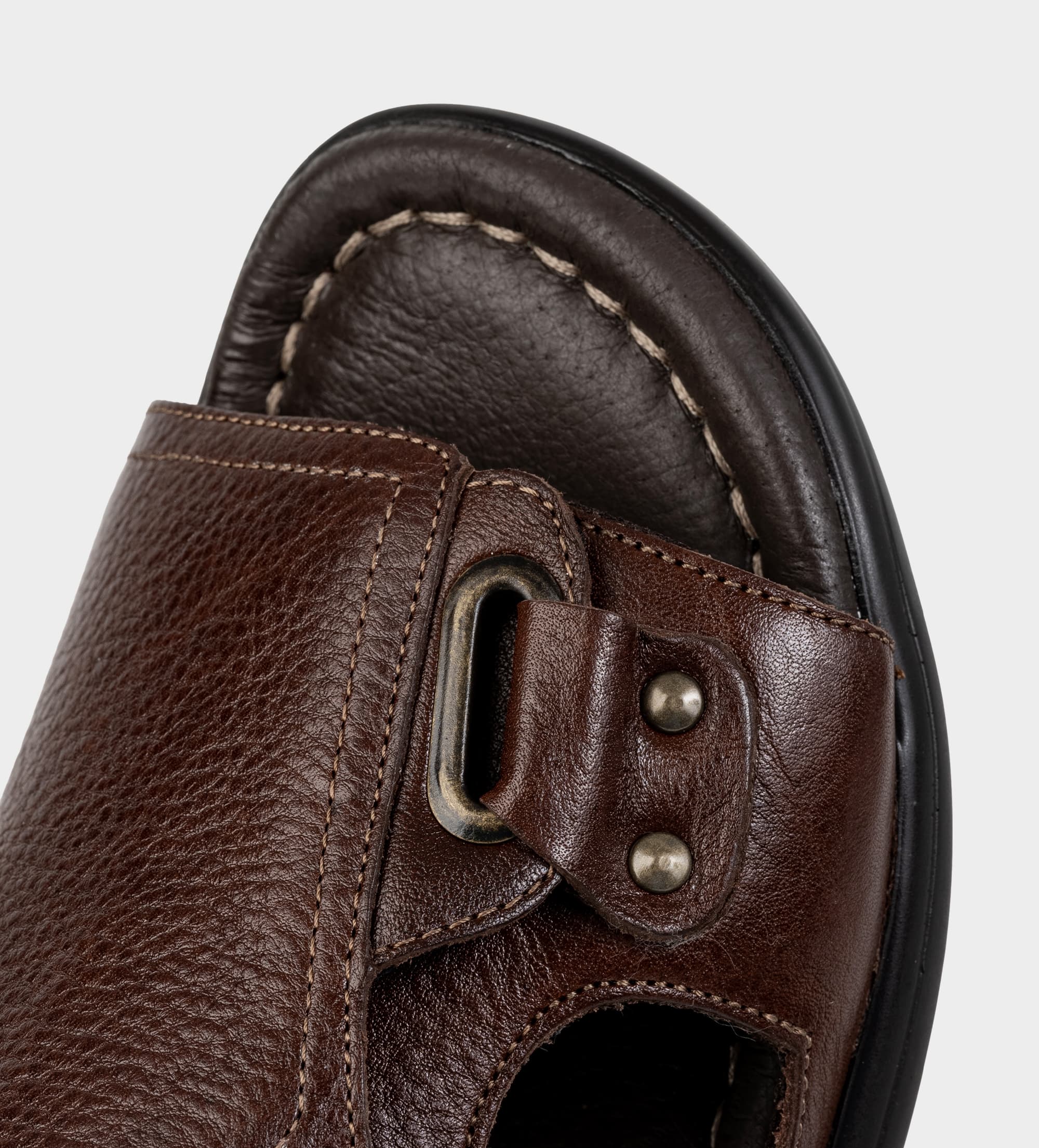 SANDALIA CONFORT AJUSTABLE PIEL CAFÉ