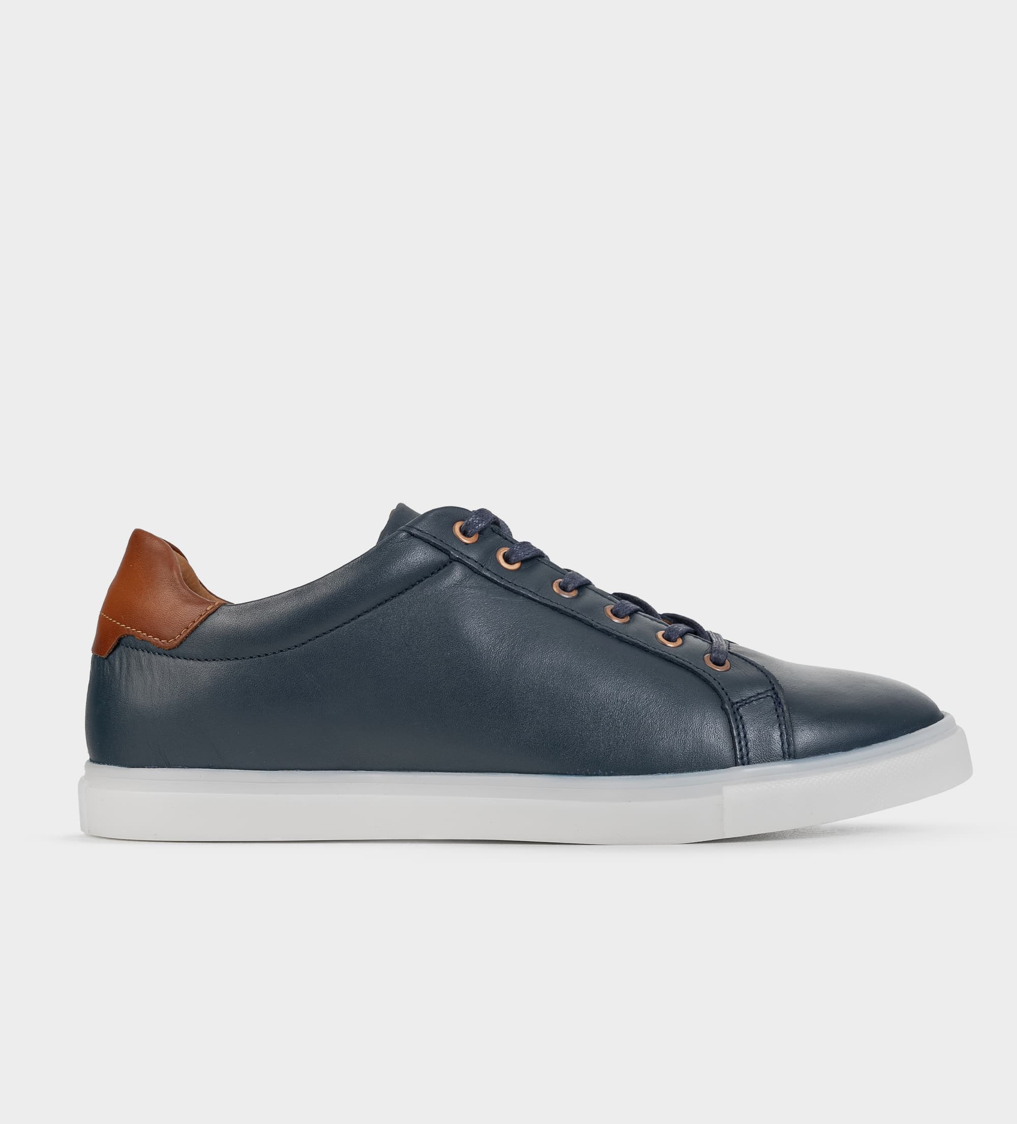 SNEAKER PIEL AZUL MARINO – - Main Image