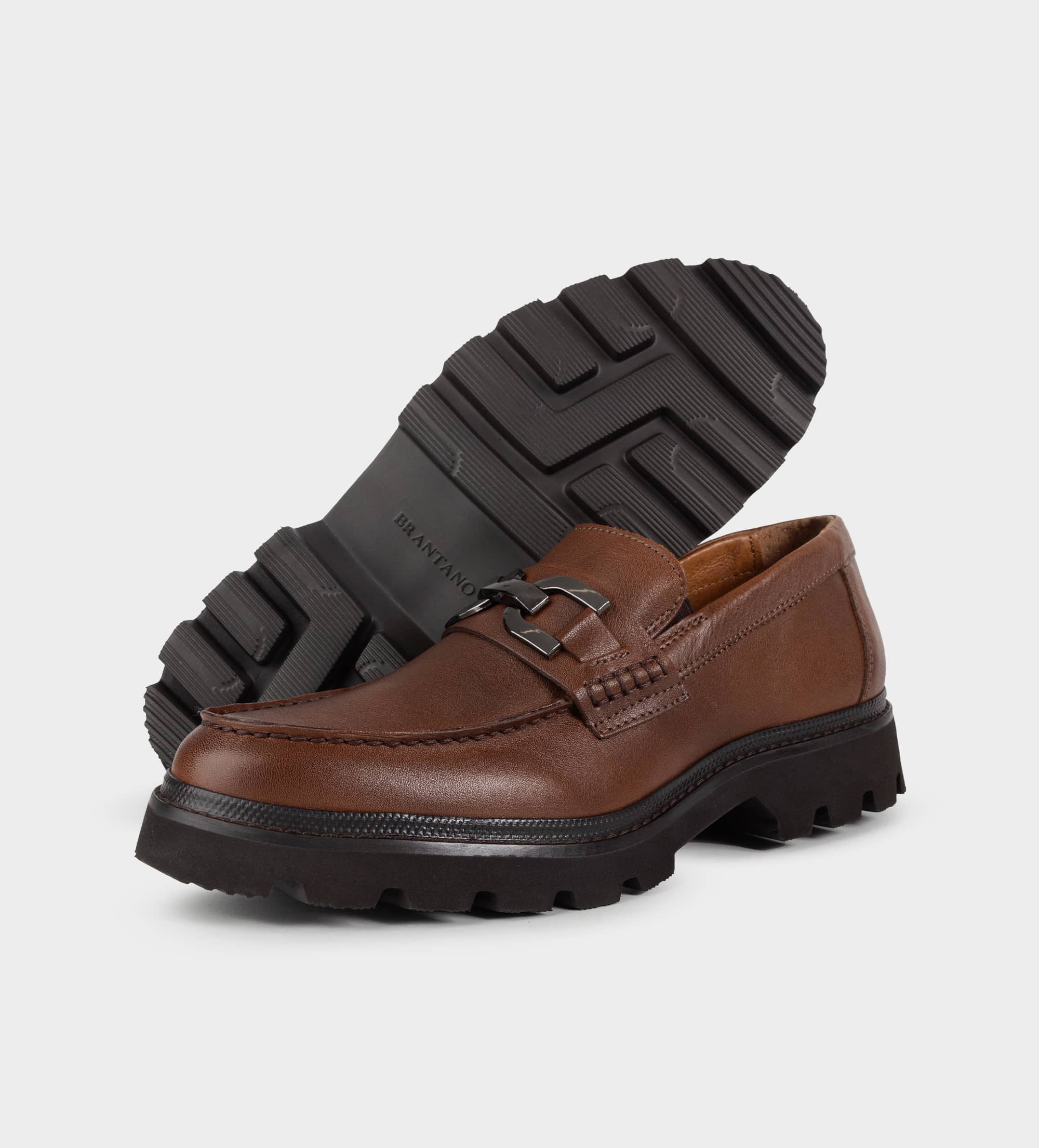 MOCASÍN TRACK HERRAJE PIEL CAFÉ