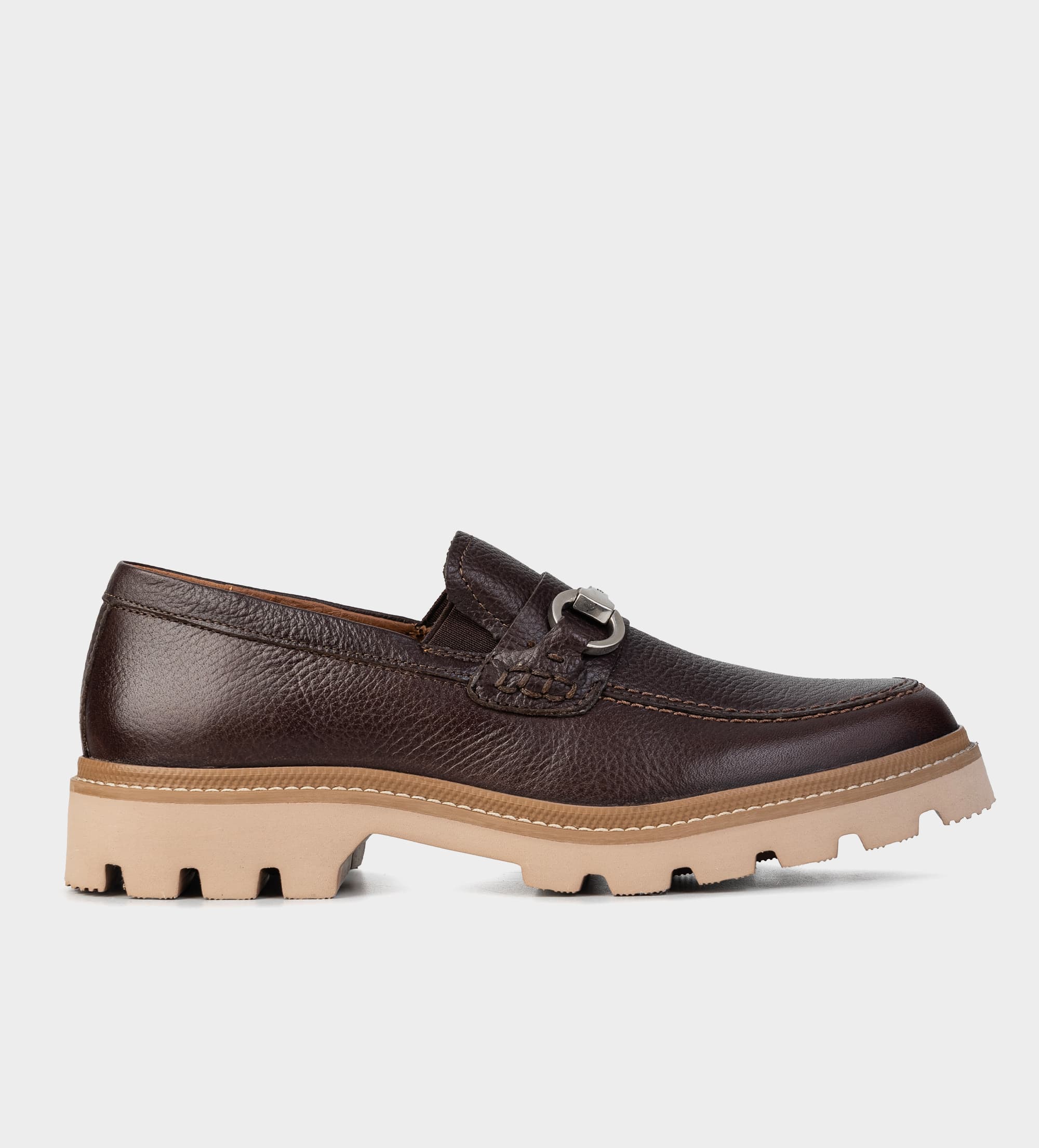 MOCASÍN TRACK PIEL TEXTURA CAFÉ
