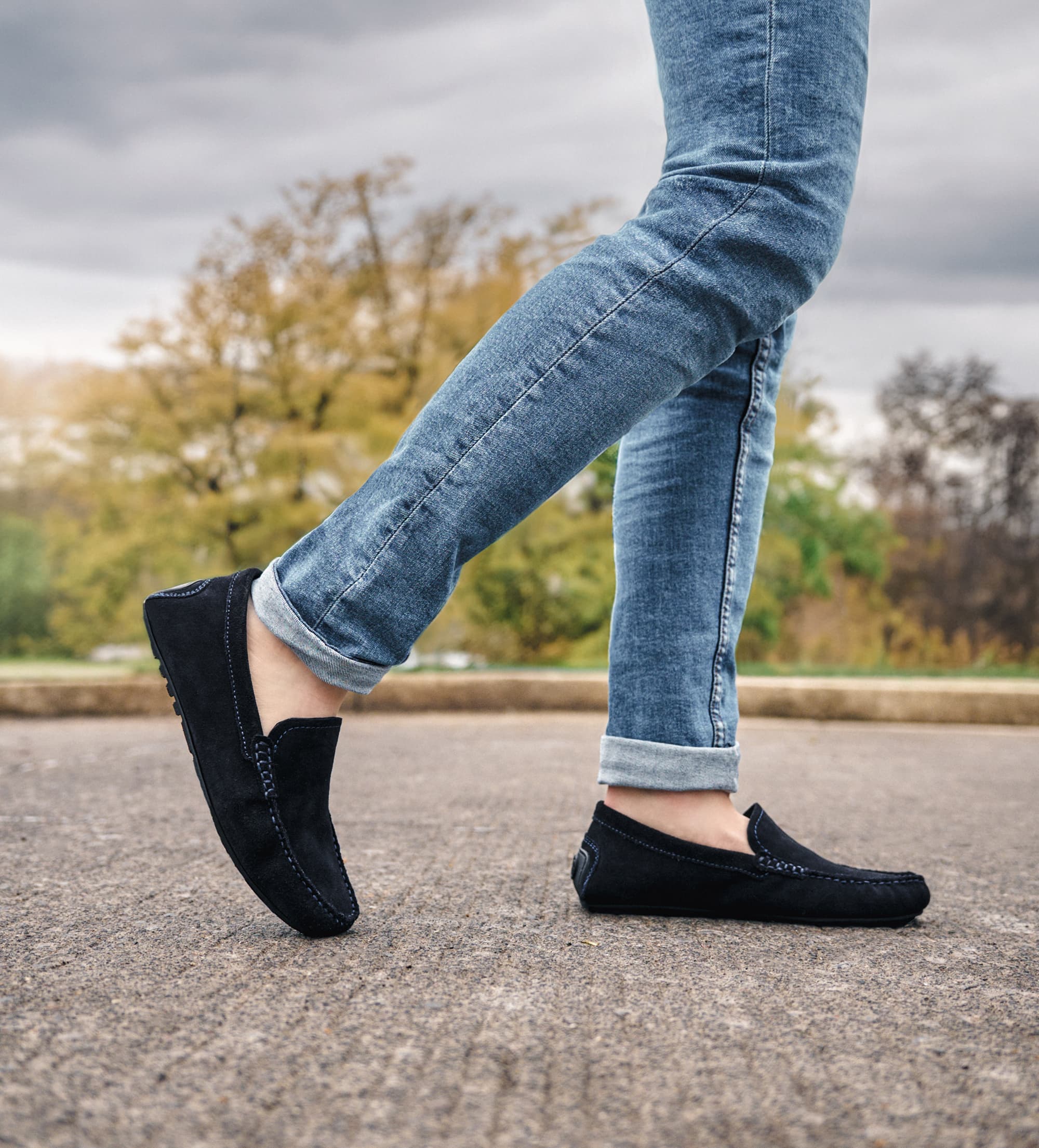 MOCASÍN CASUAL NUBUCK MARINO