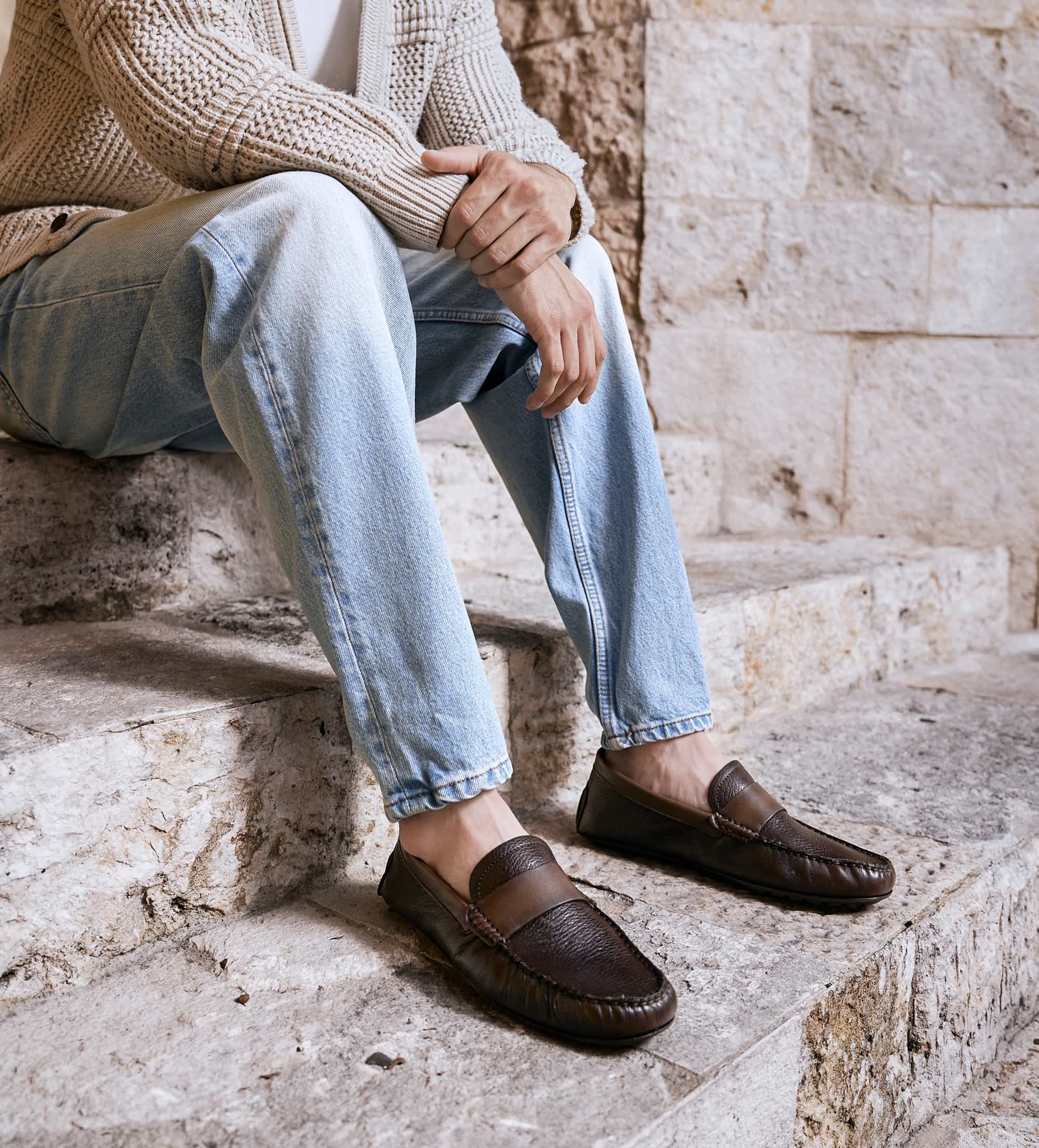 Para Hombre Zapato Mocasin Cafe Café Zapatos Mocasin Cuero Hombre