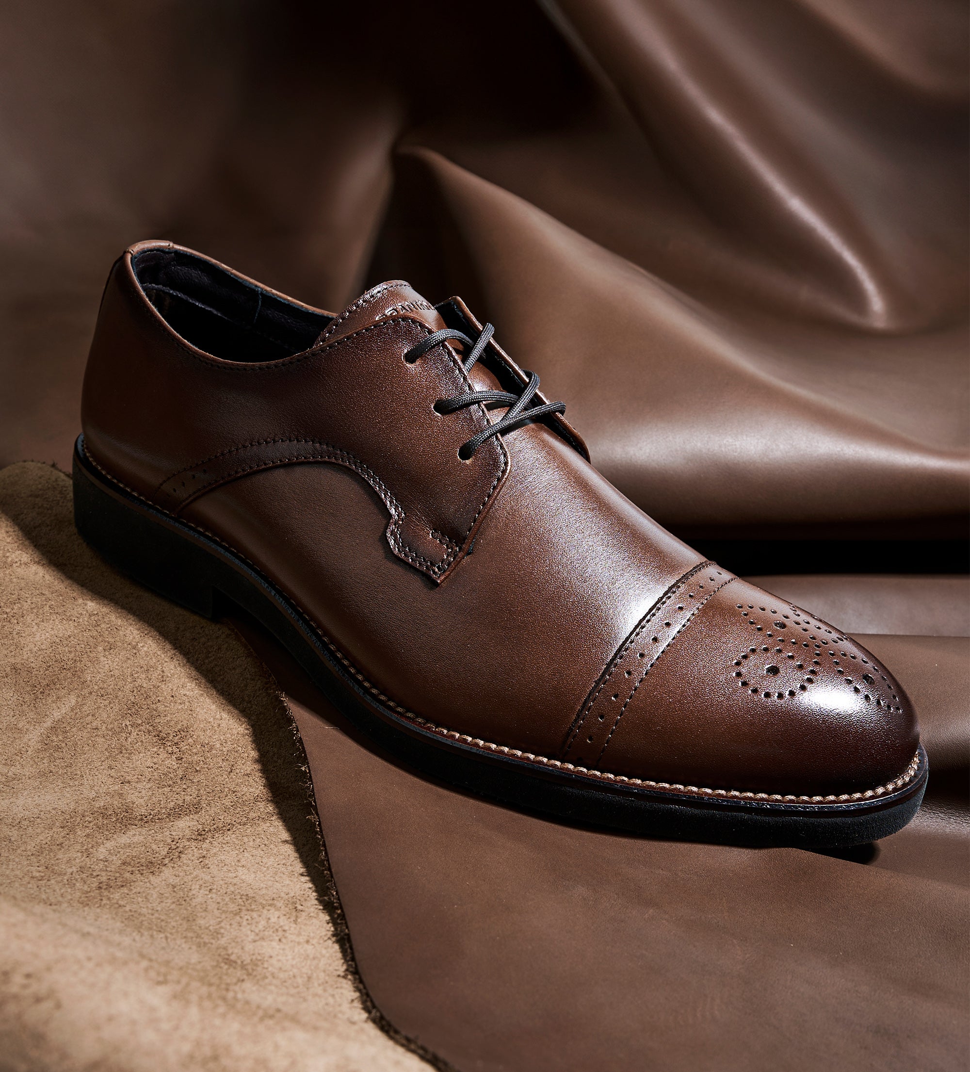 ZAPATO VESTIR BROGUE PIEL CAFÉ
