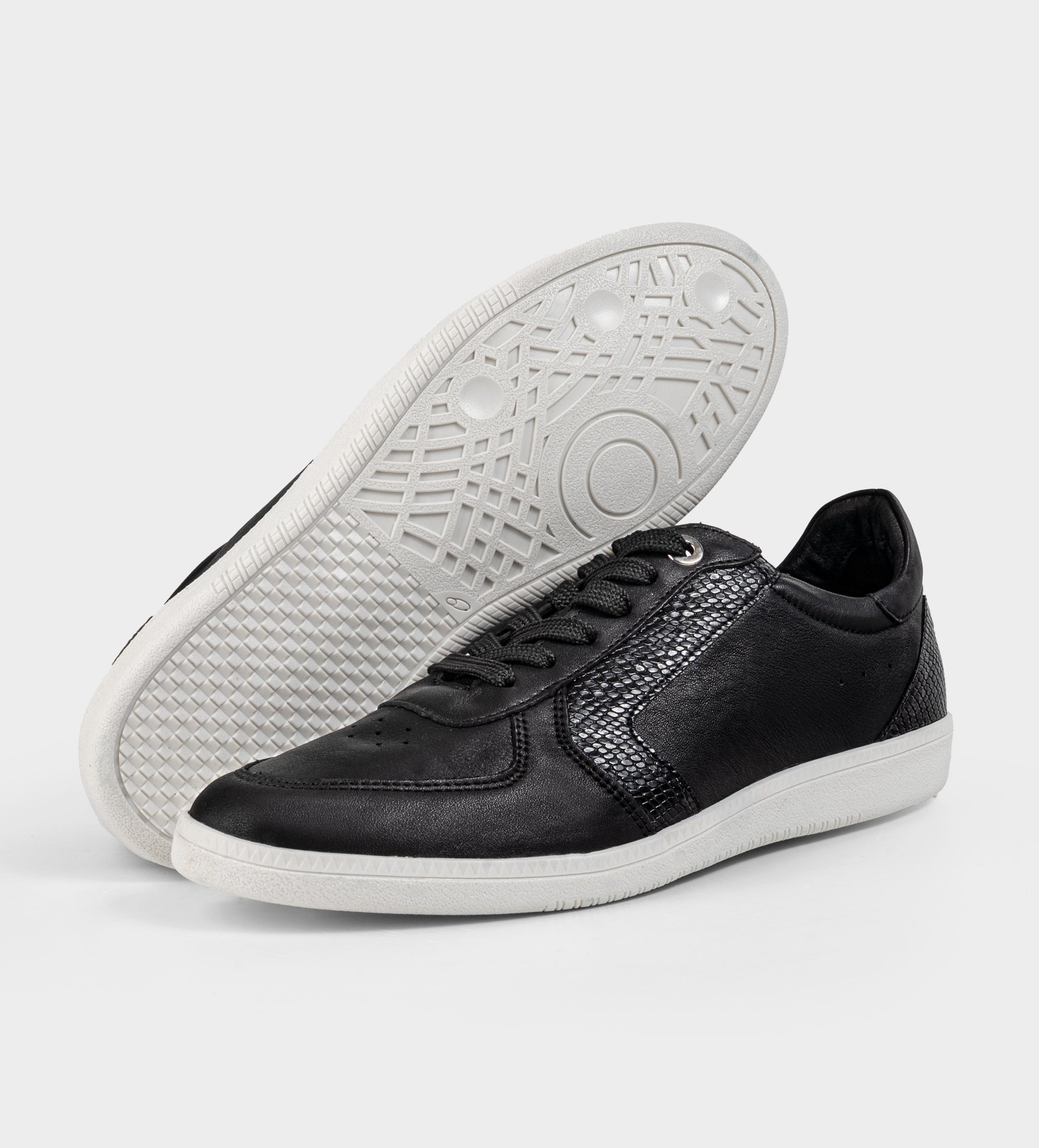 SNEAKER CASUAL PIEL NEGRO TEXTURIZADO