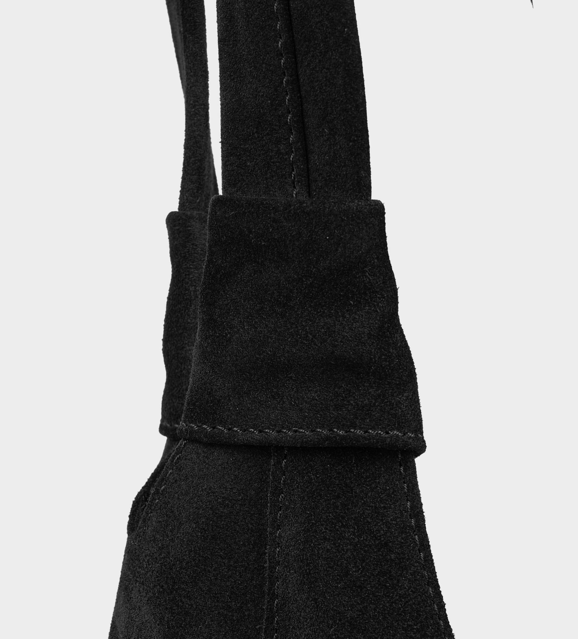 BOLSO HOBO PIEL GAMUZA NEGRO