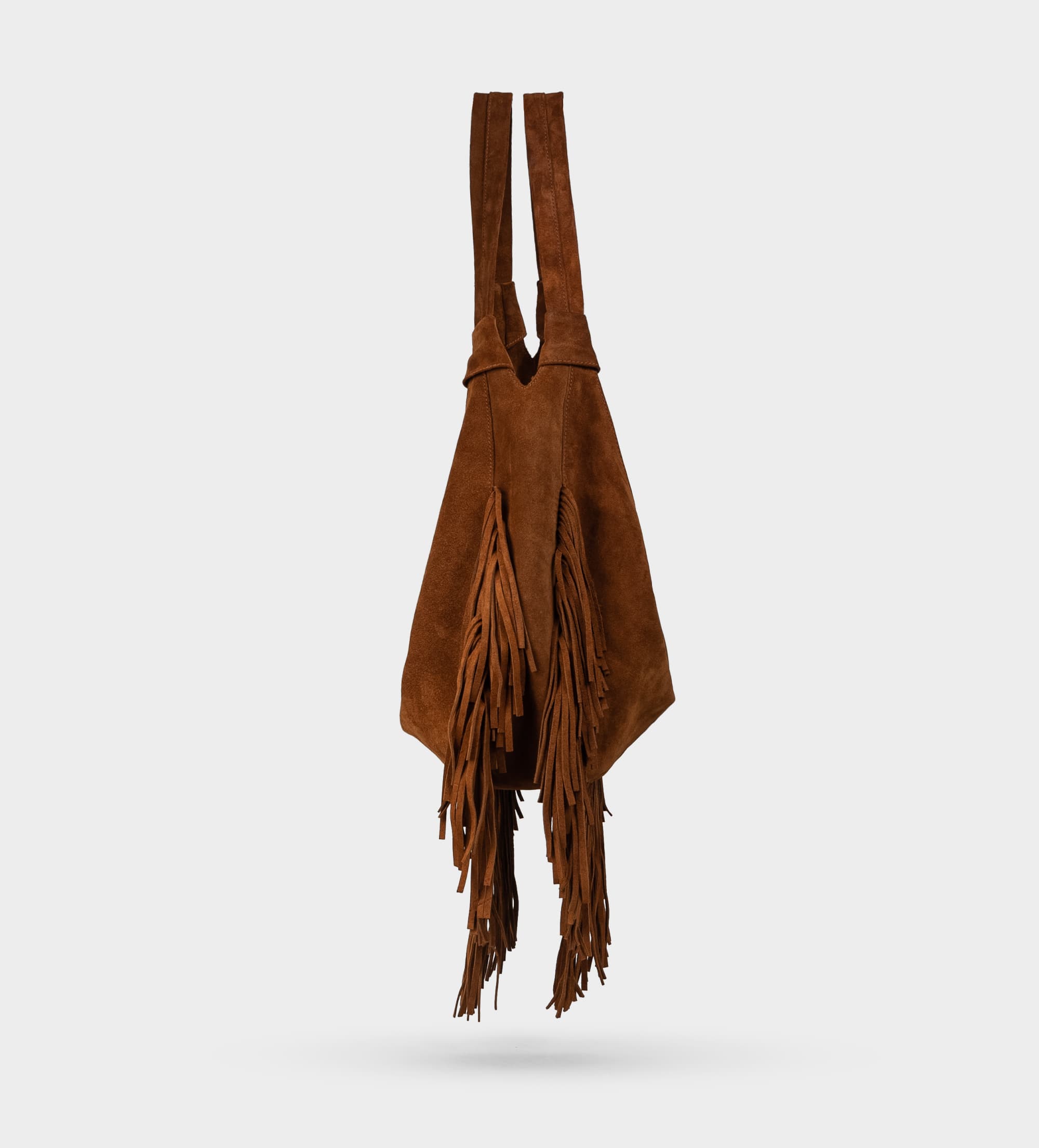 BOLSO HOBO PIEL GAMUZA CAFÉ