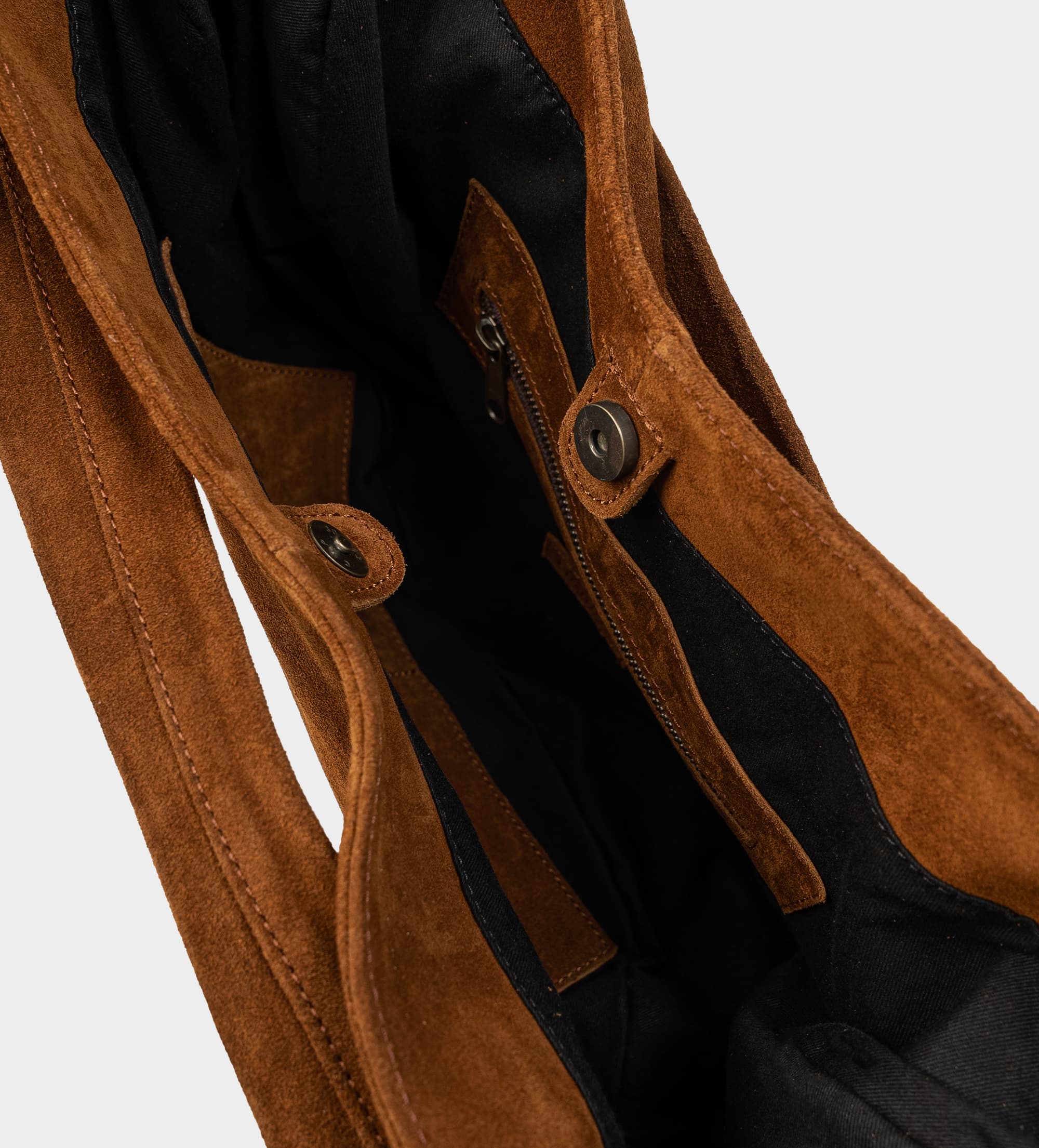 BOLSO HOBO PIEL GAMUZA CAFÉ