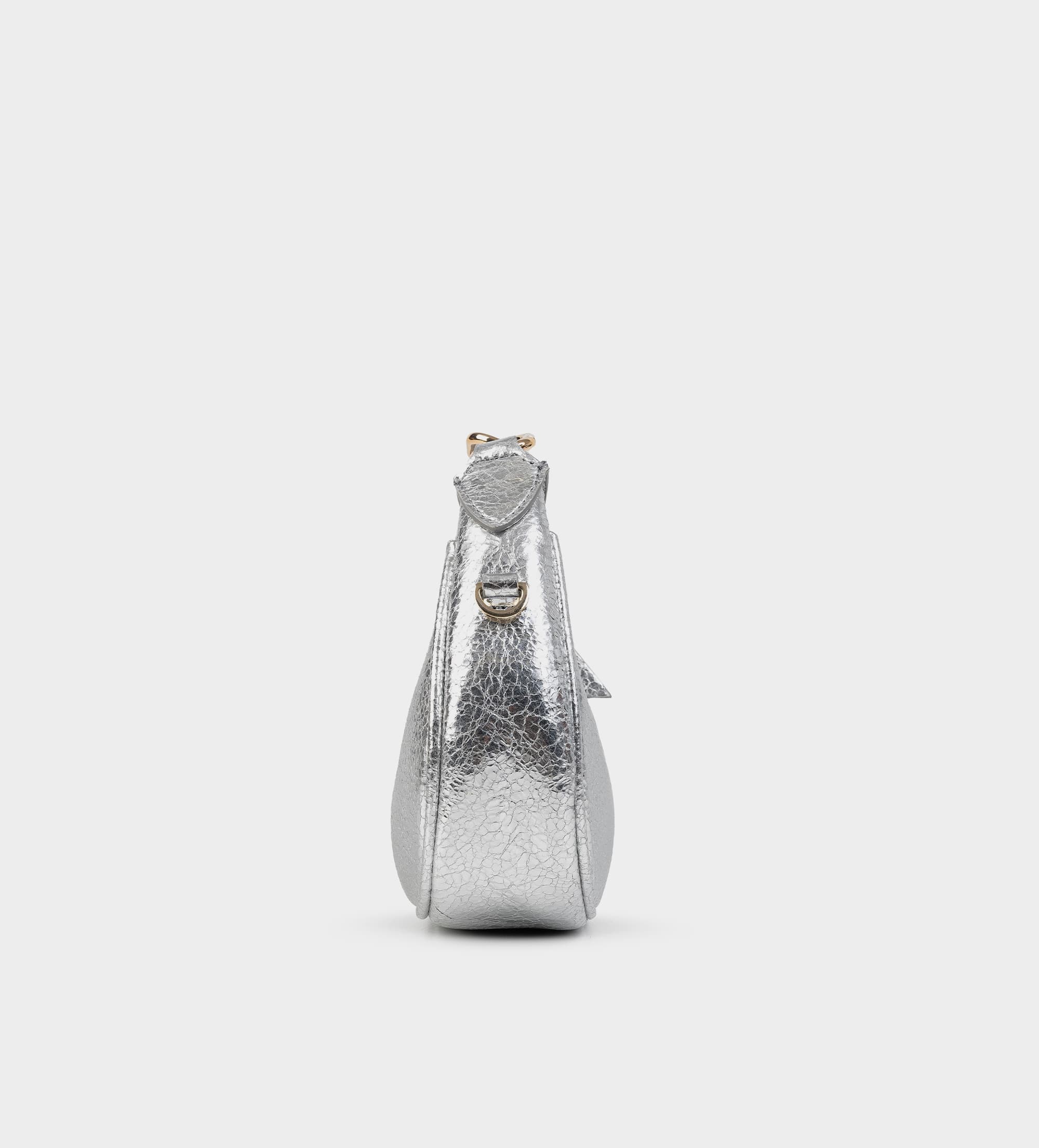 MINI BOLSO HOBO PIEL PLATA
