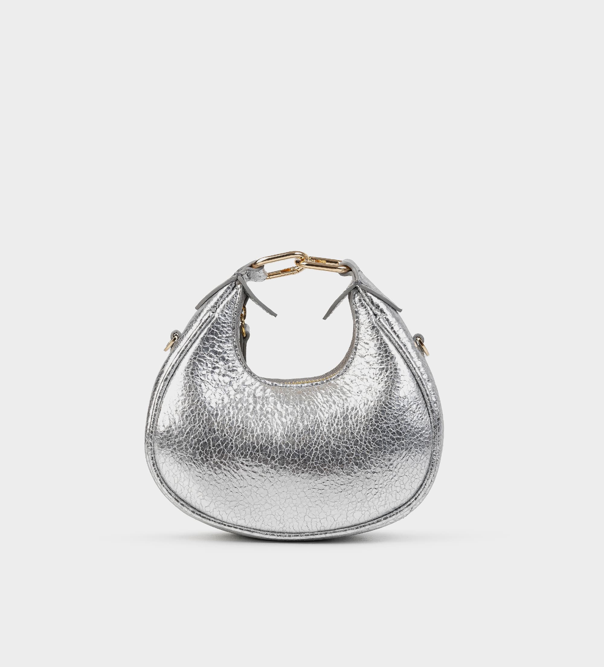 MINI BOLSO HOBO PIEL PLATA