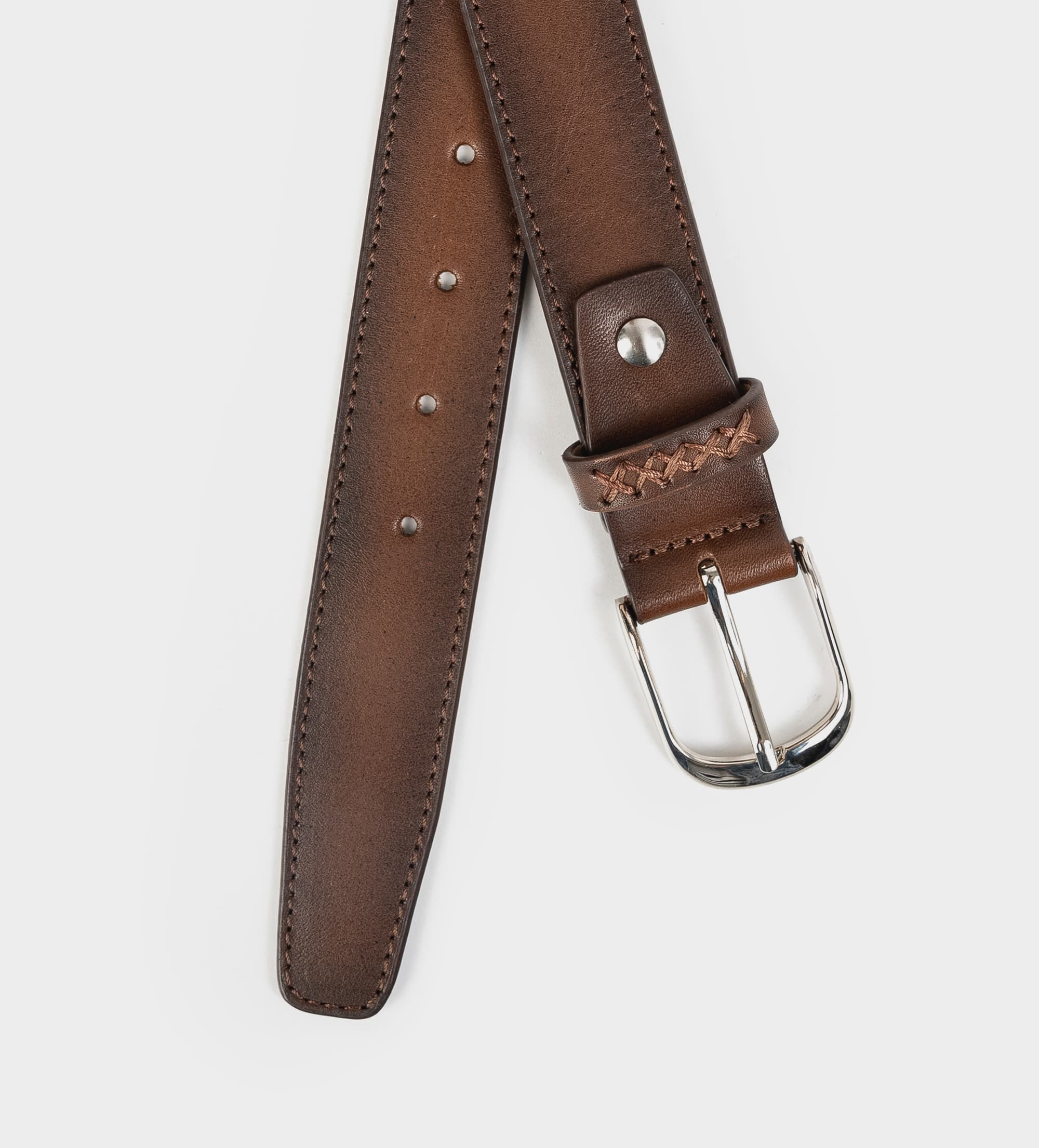 CINTURÓN CASUAL HEBILLA PIEL CAFÉ