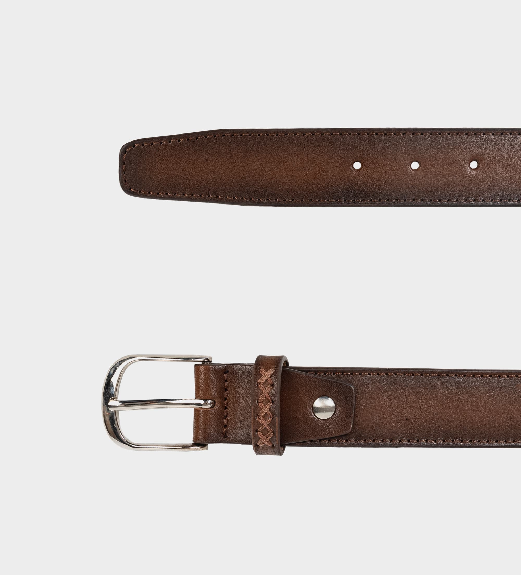 CINTURÓN CASUAL HEBILLA PIEL CAFÉ