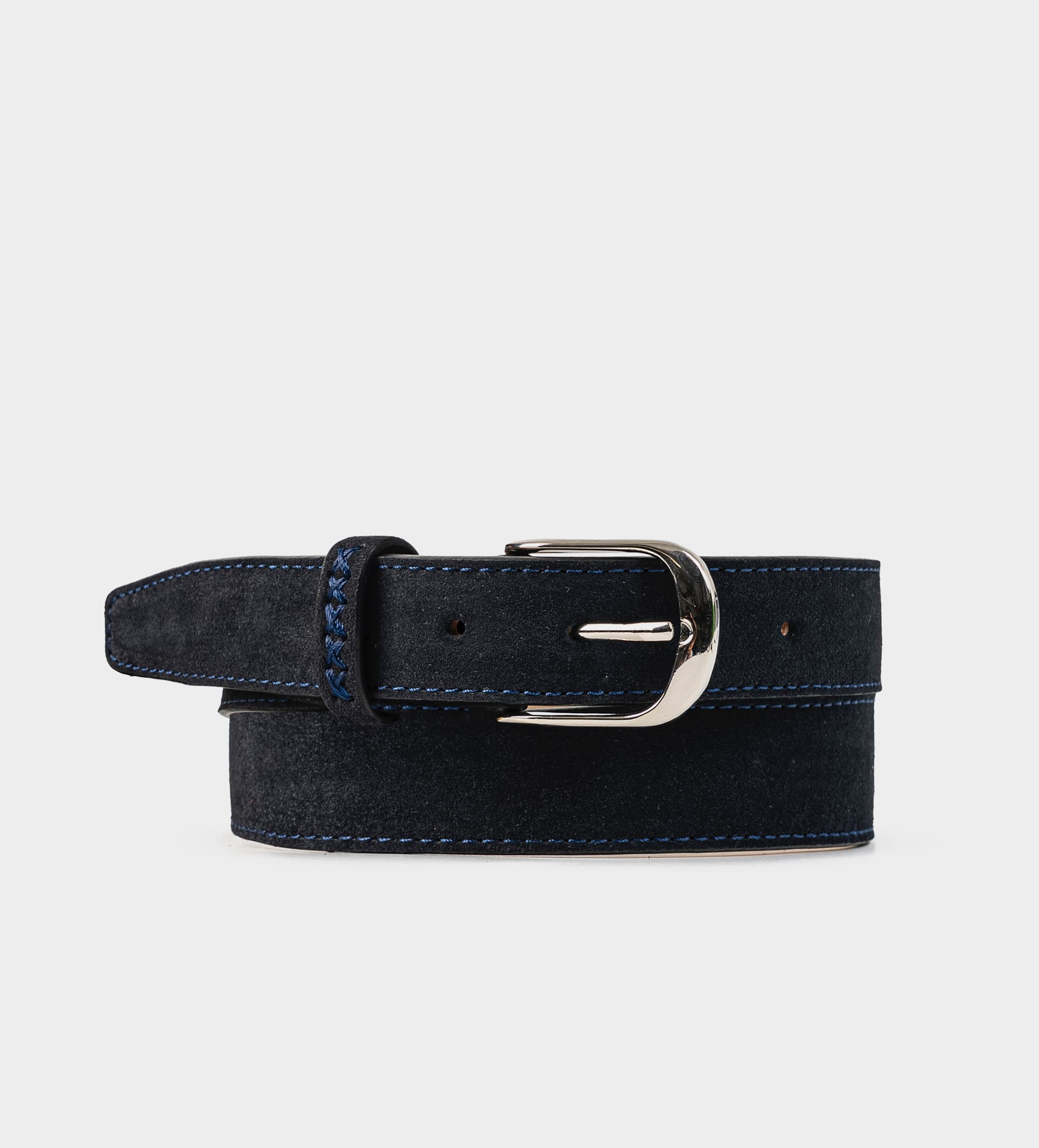 CINTURON GAMUZA PIEL AZUL