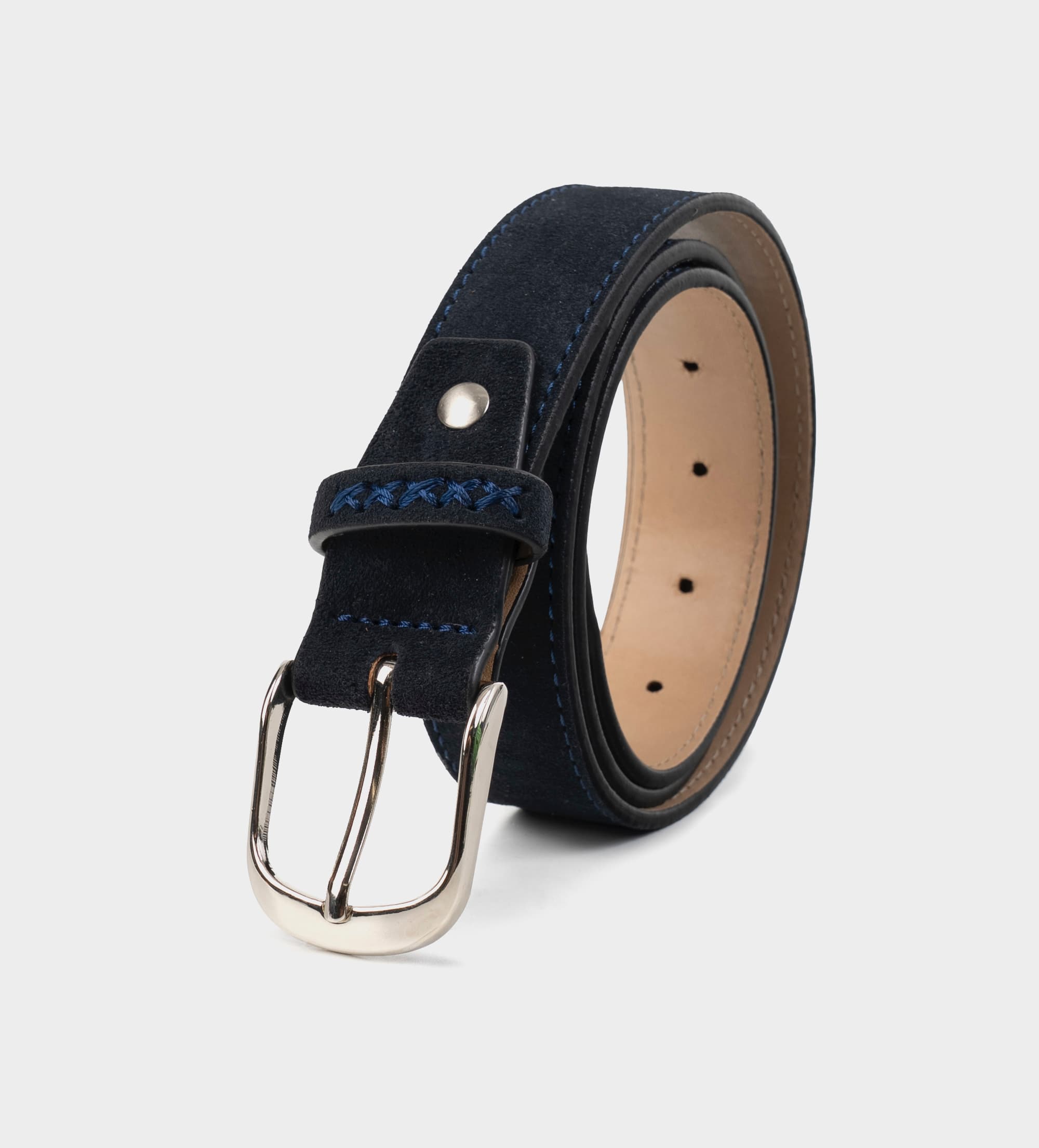 CINTURON GAMUZA PIEL AZUL