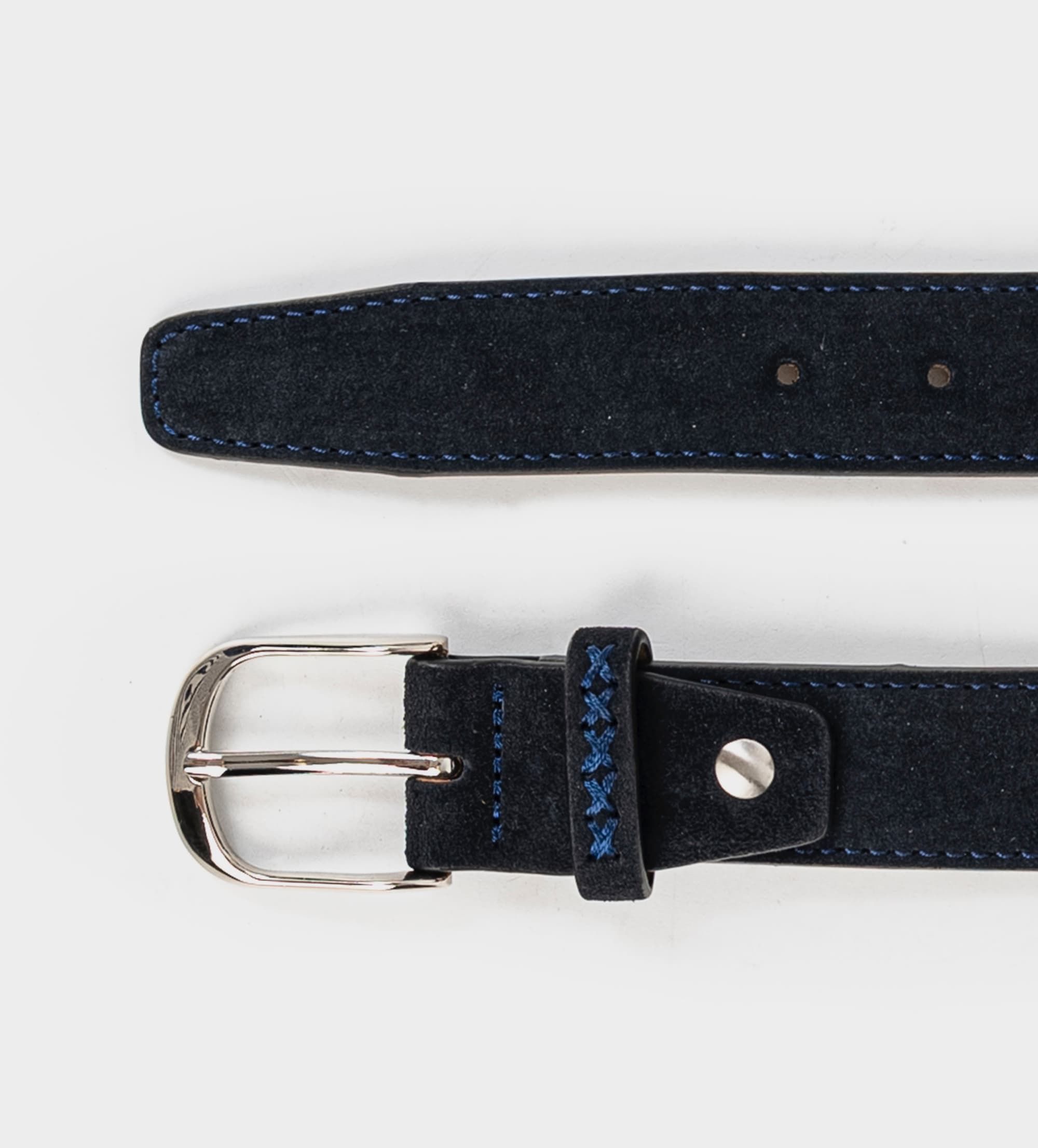 CINTURON GAMUZA PIEL AZUL