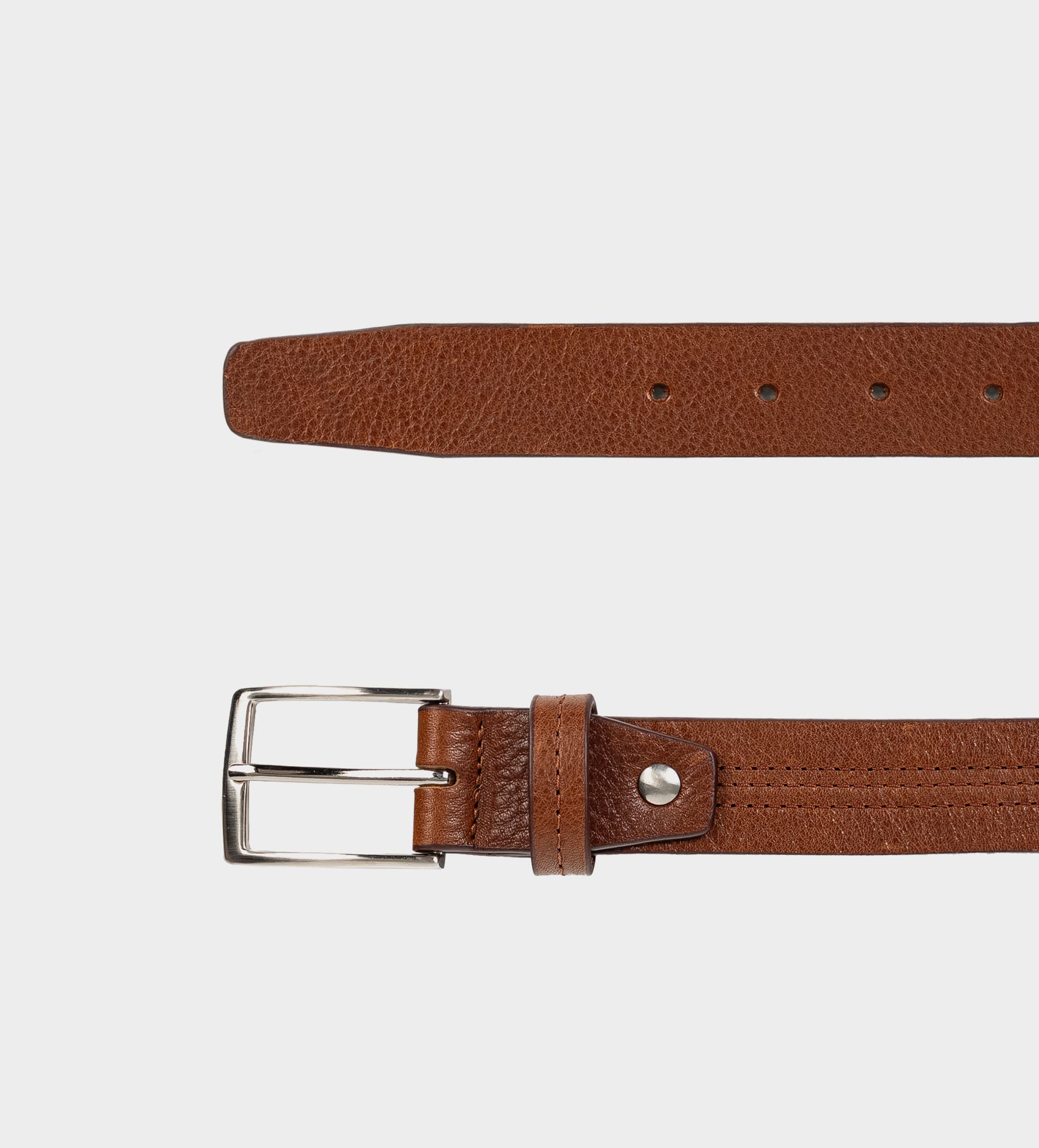 CINTURÓN HEBILLA CUADRADA PIEL MIEL