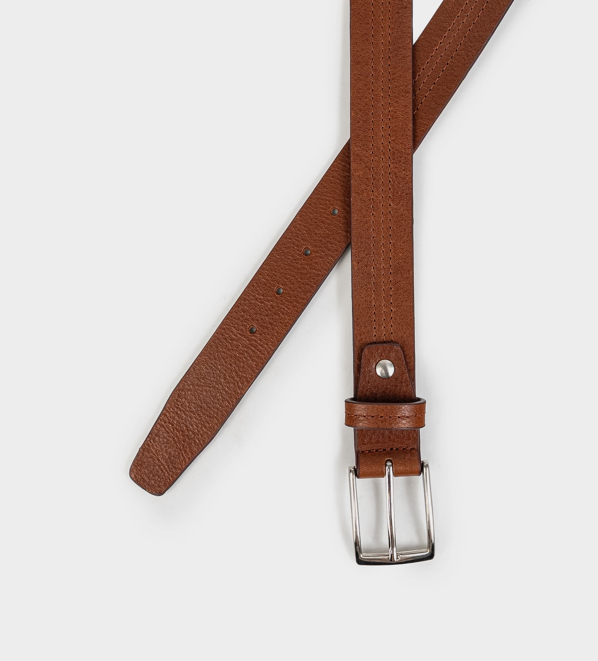 CINTURÓN HEBILLA CUADRADA PIEL MIEL