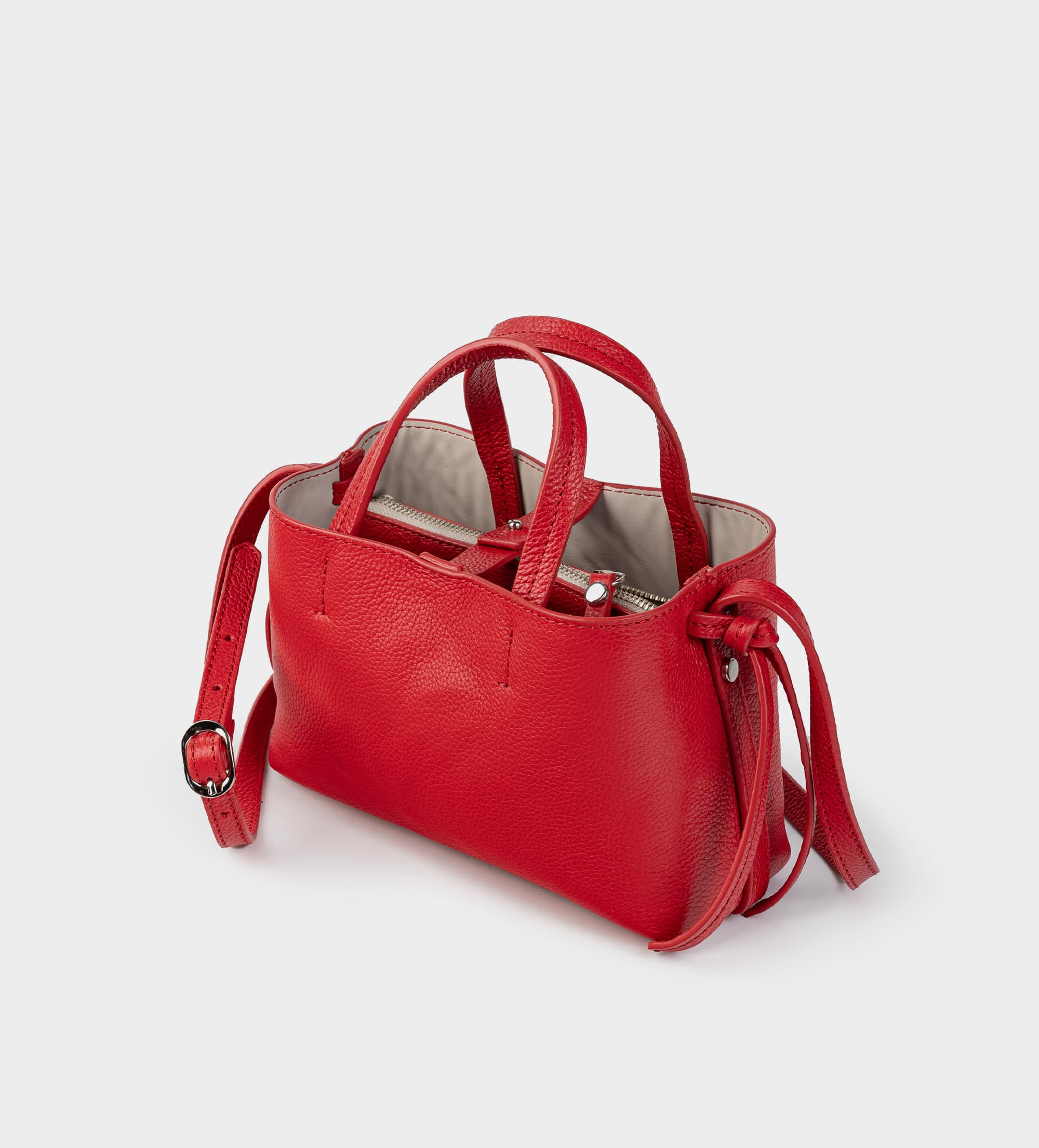 MINI TOTE / CROSSBODY BAG PIEL ROJO