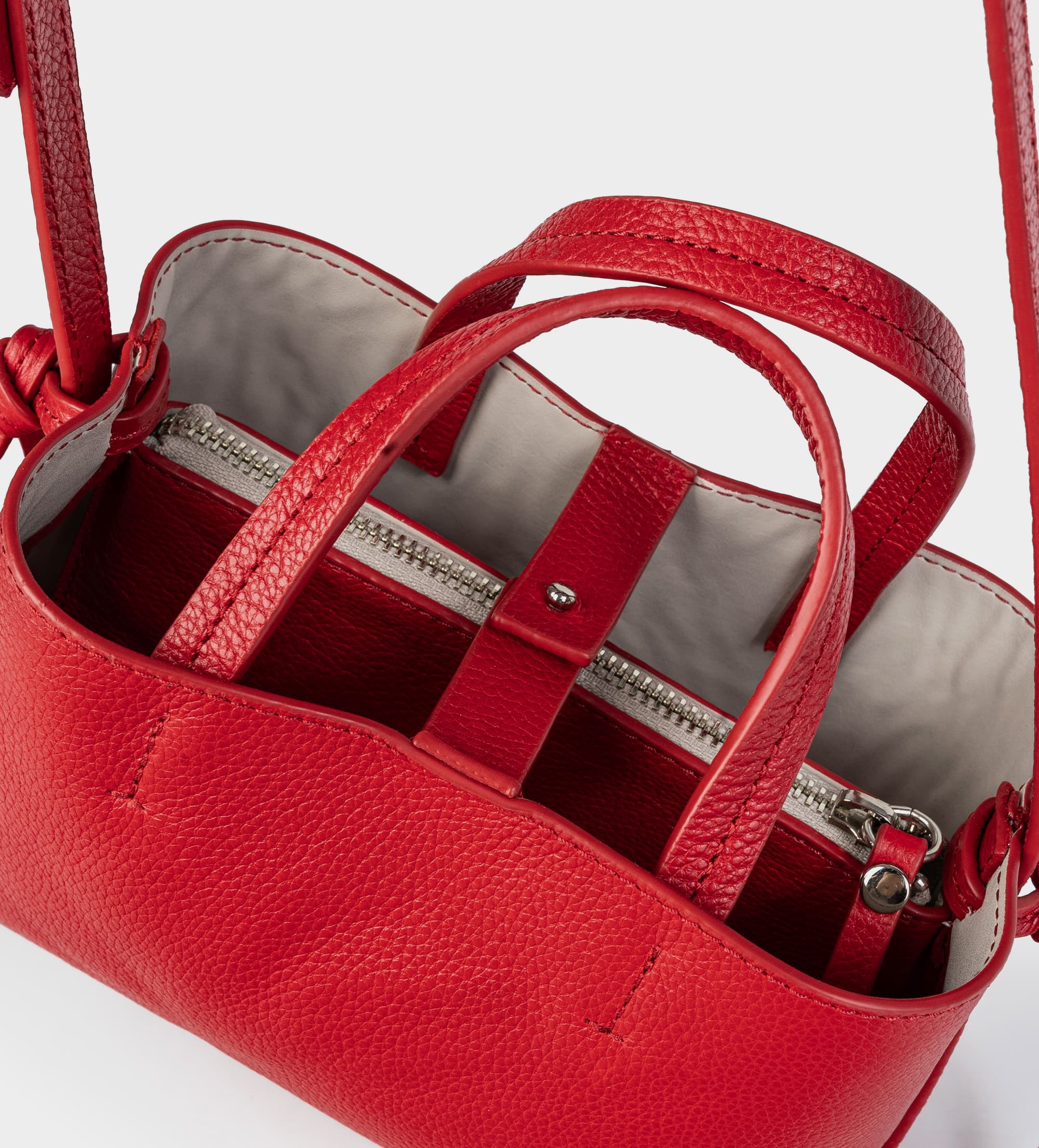 MINI TOTE / CROSSBODY BAG PIEL ROJO