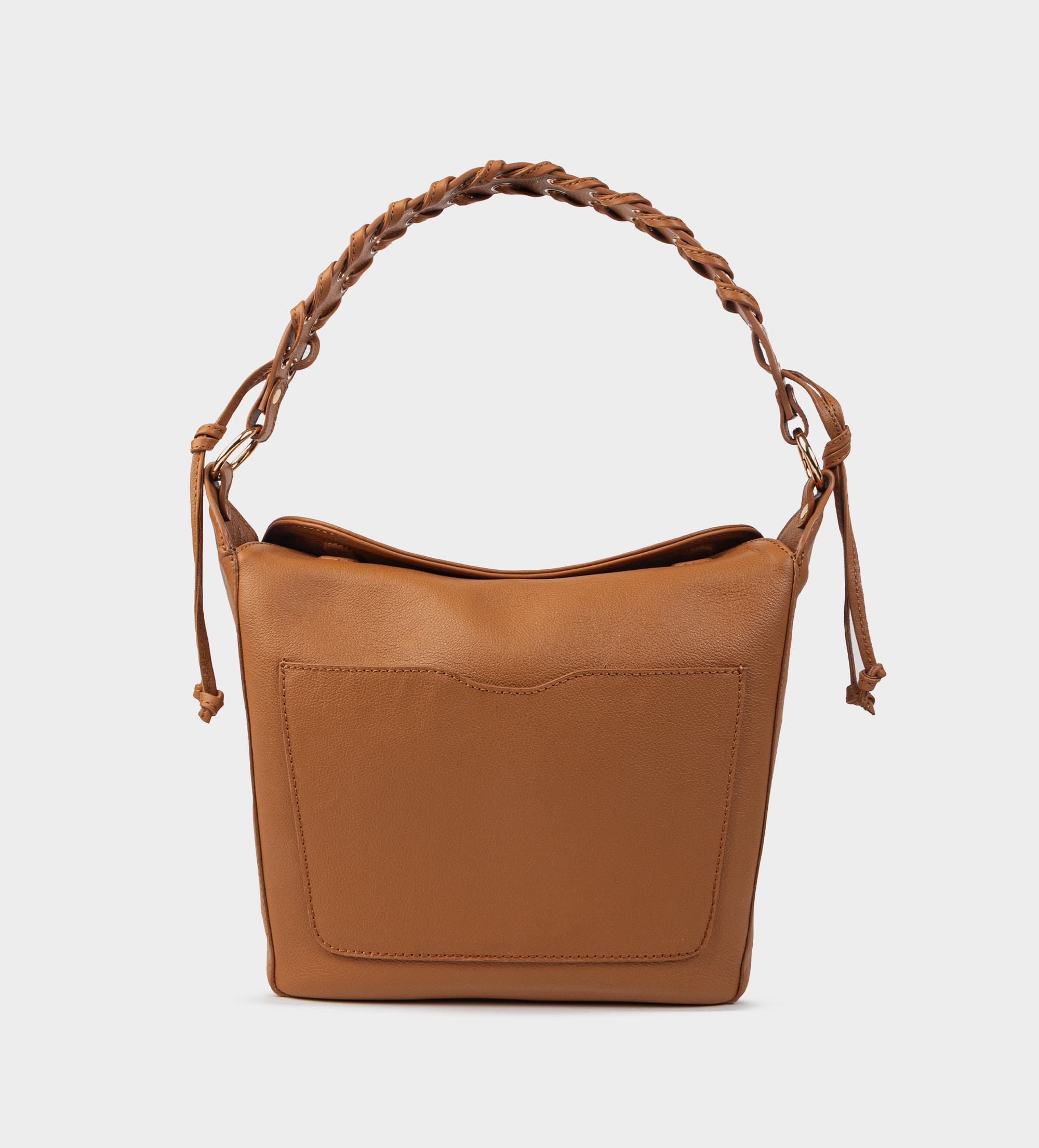 BOLSO HOBO ASA TRENZADA PIEL CAMEL