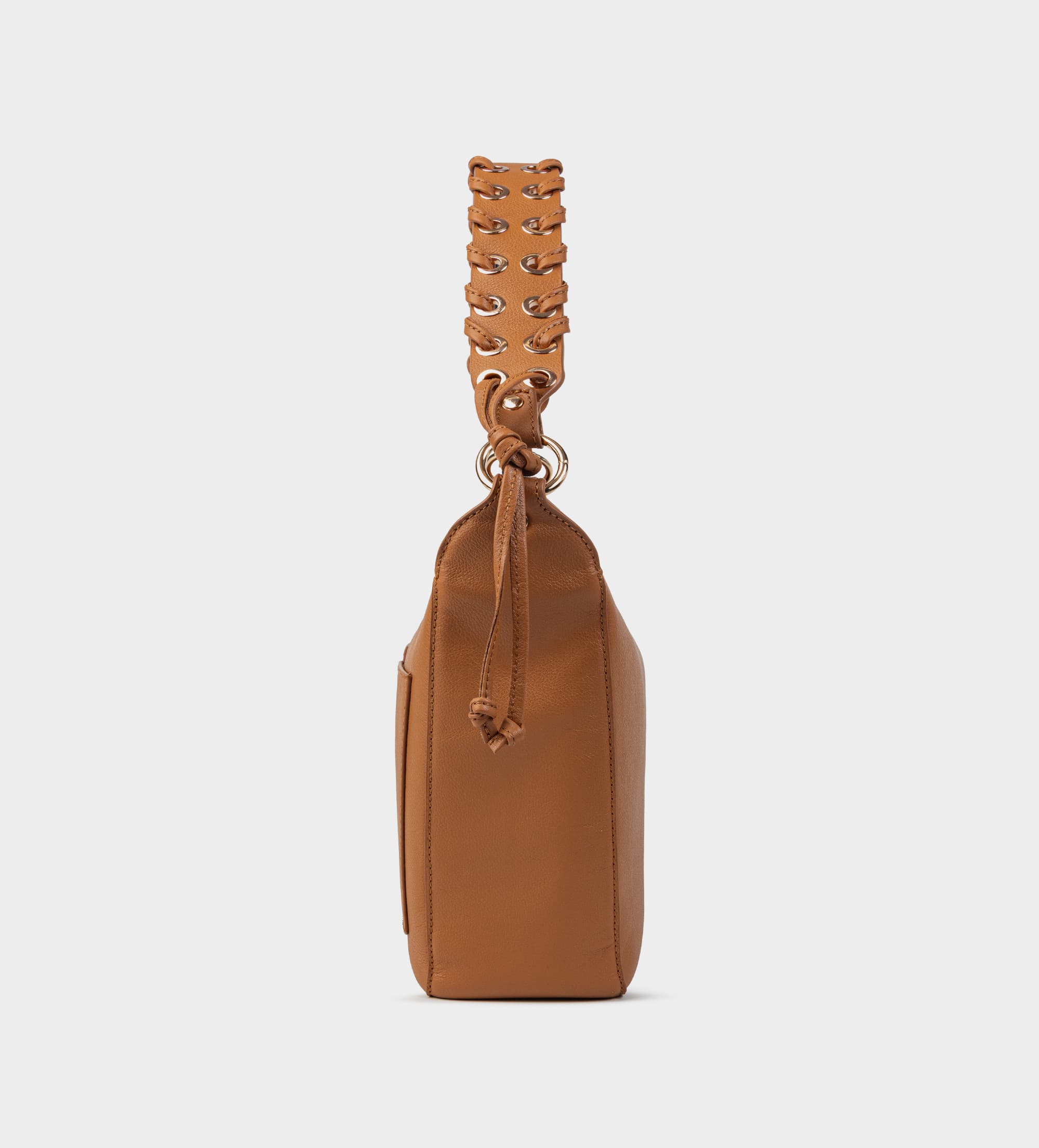 BOLSO HOBO ASA TRENZADA PIEL CAMEL