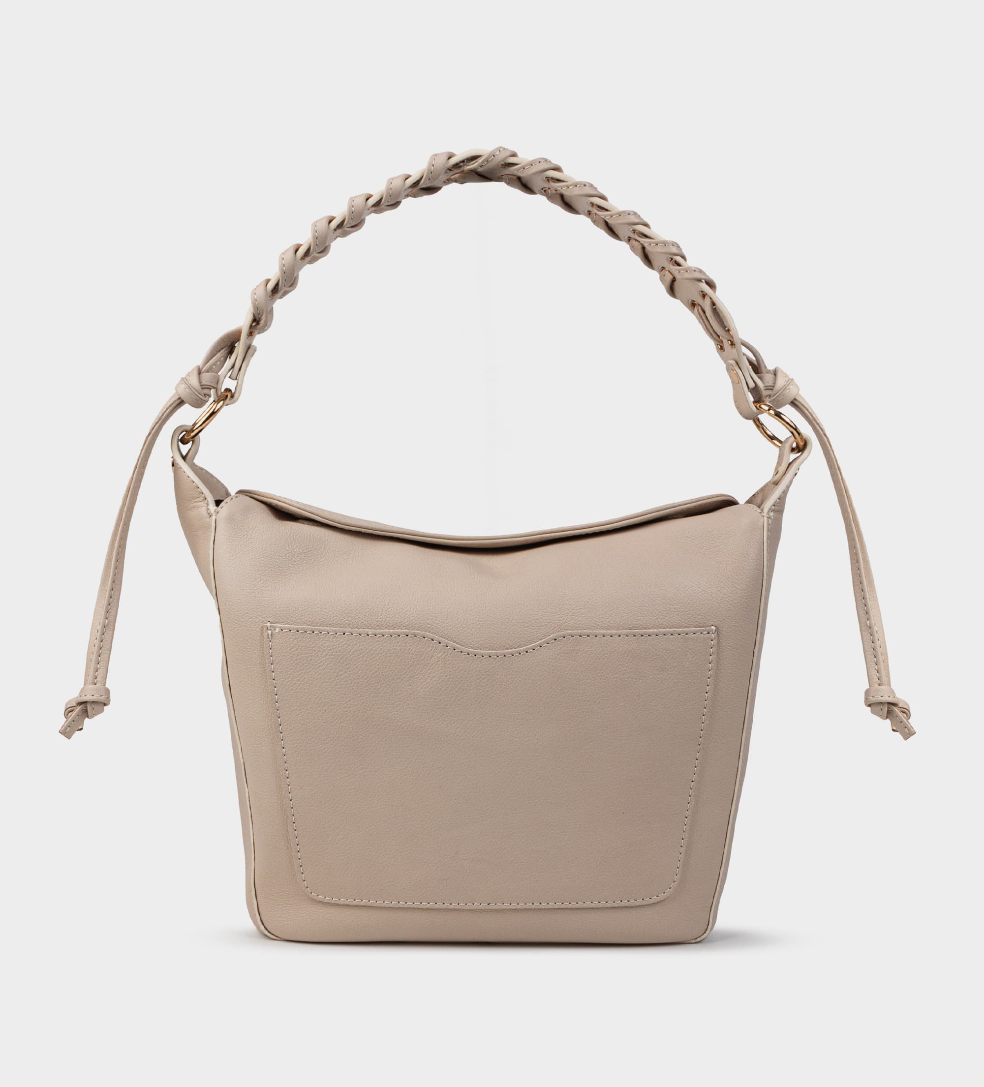 BOLSO HOBO ASA TRENZADA PIEL BEIGE