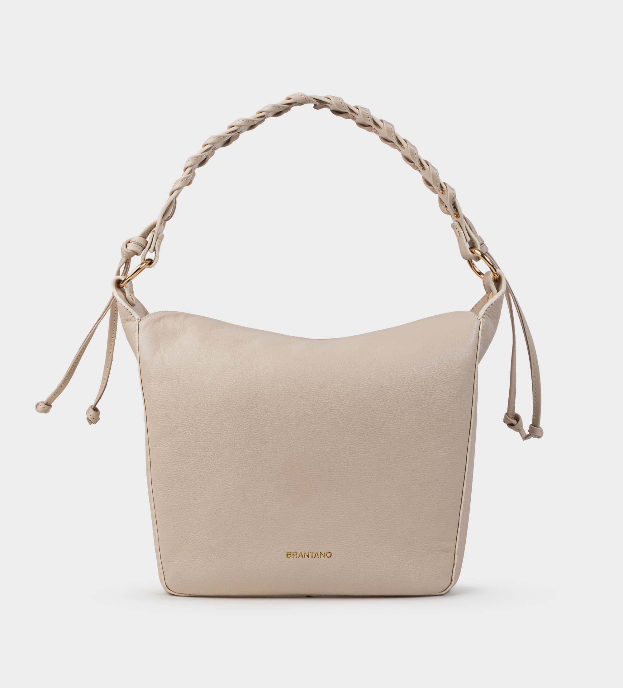 BOLSO HOBO ASA TRENZADA PIEL BEIGE