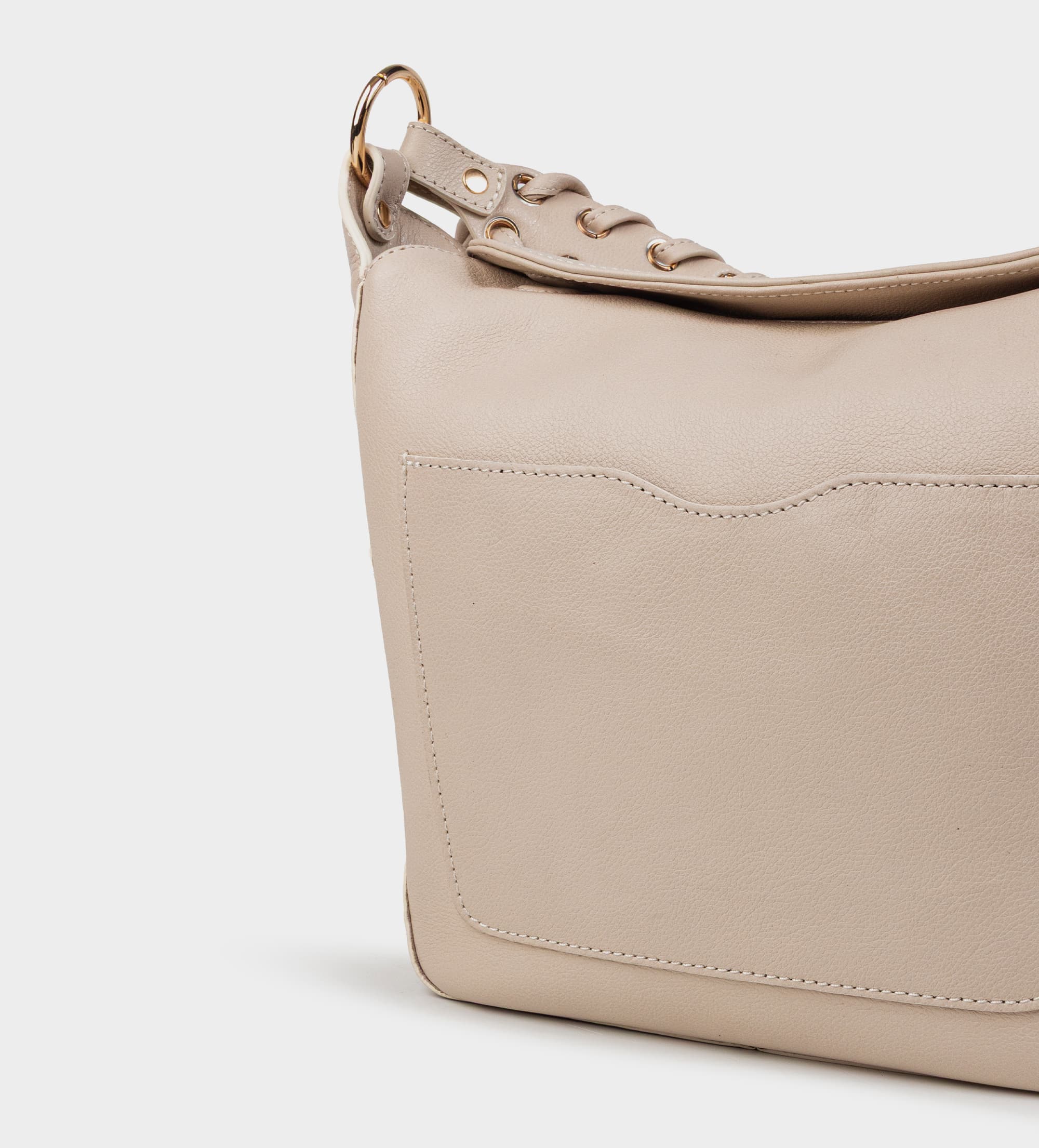 BOLSO HOBO ASA TRENZADA PIEL BEIGE
