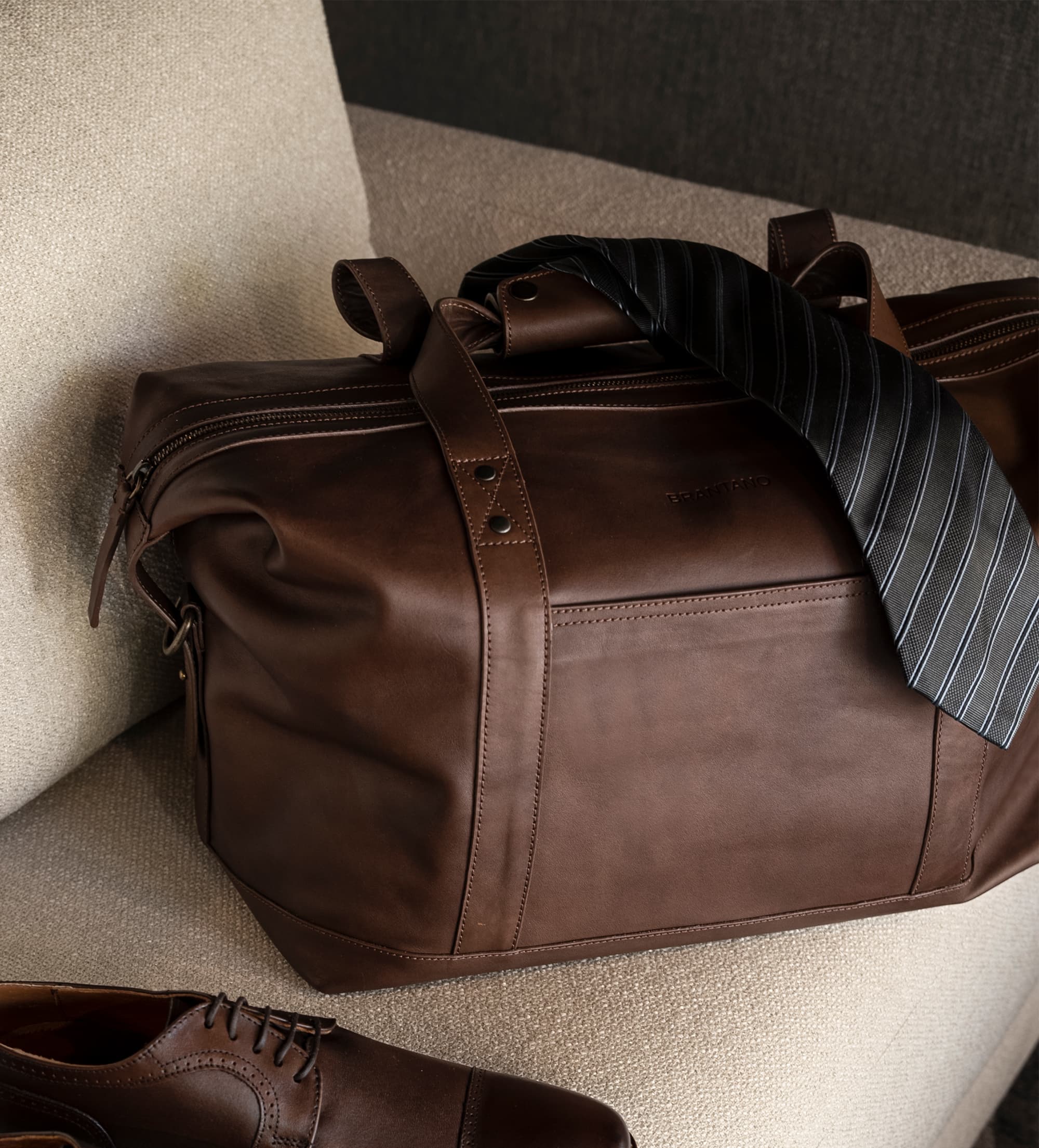 DUFFLE BAG PIEL CAFE