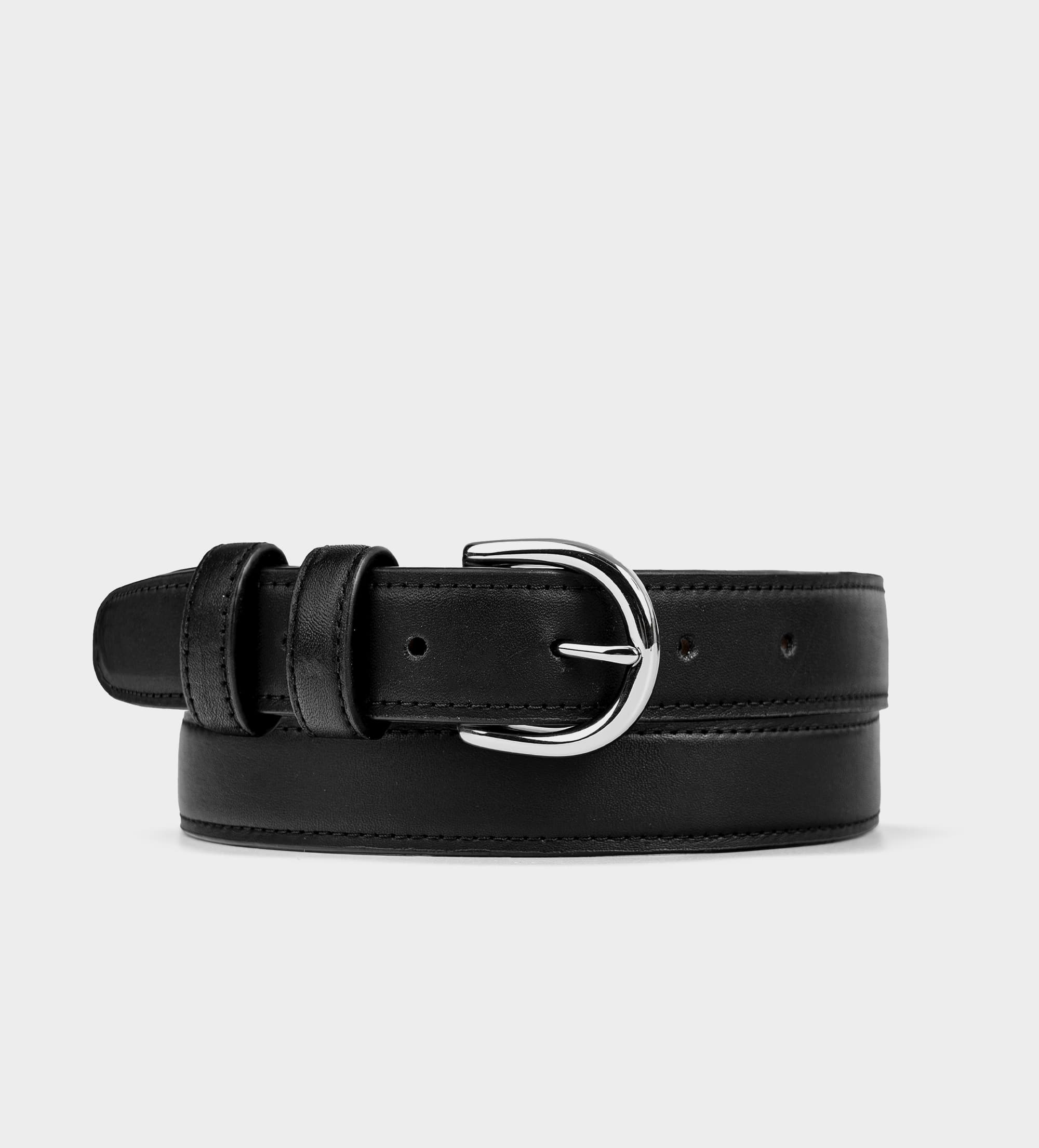 CINTURÓN HERRAJE PIEL NEGRO – - Main Image