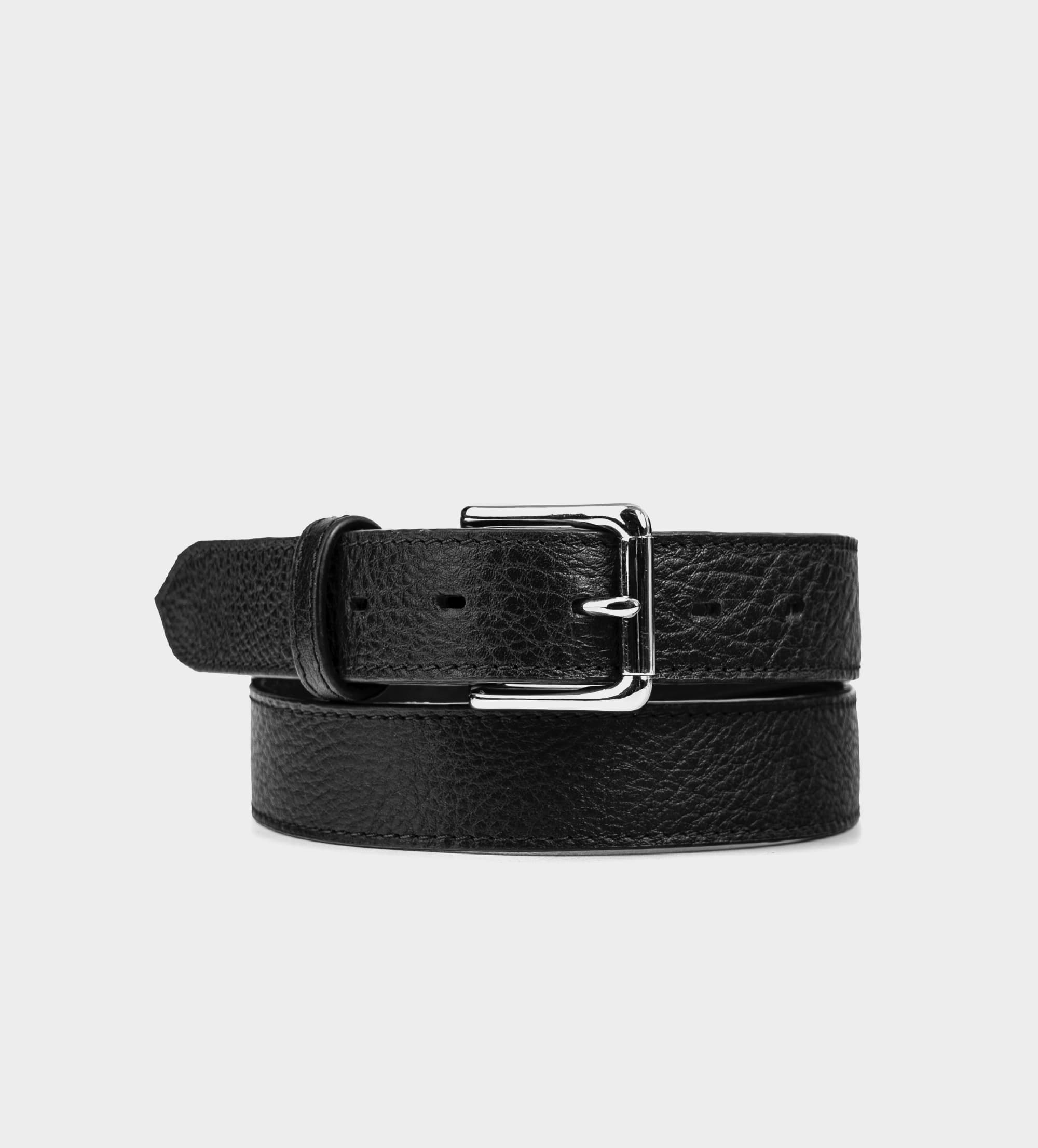 CINTURÓN TEXTURA PIEL AUTÉNTICA NEGRO