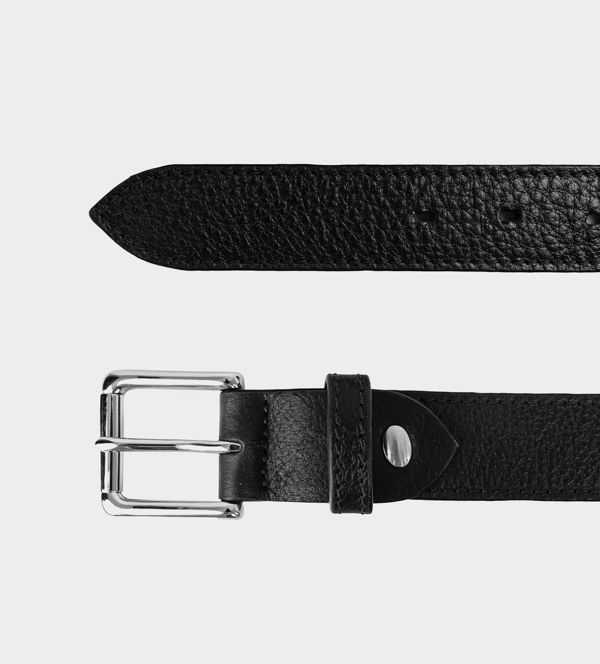 CINTURÓN TEXTURA PIEL AUTÉNTICA NEGRO