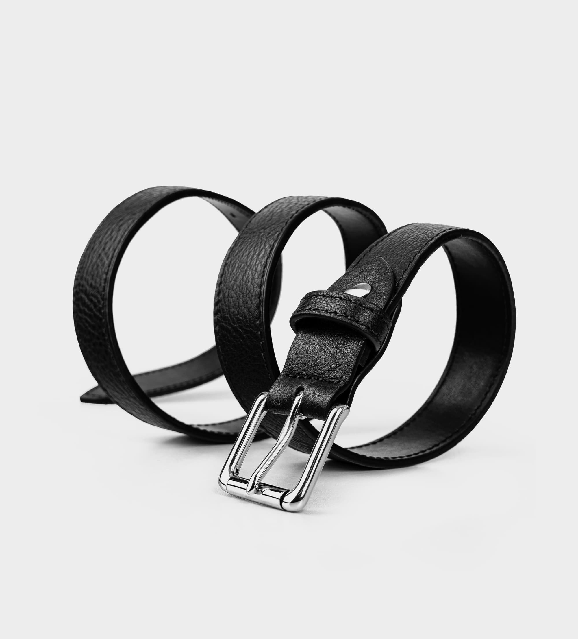 CINTURÓN TEXTURA PIEL AUTÉNTICA NEGRO