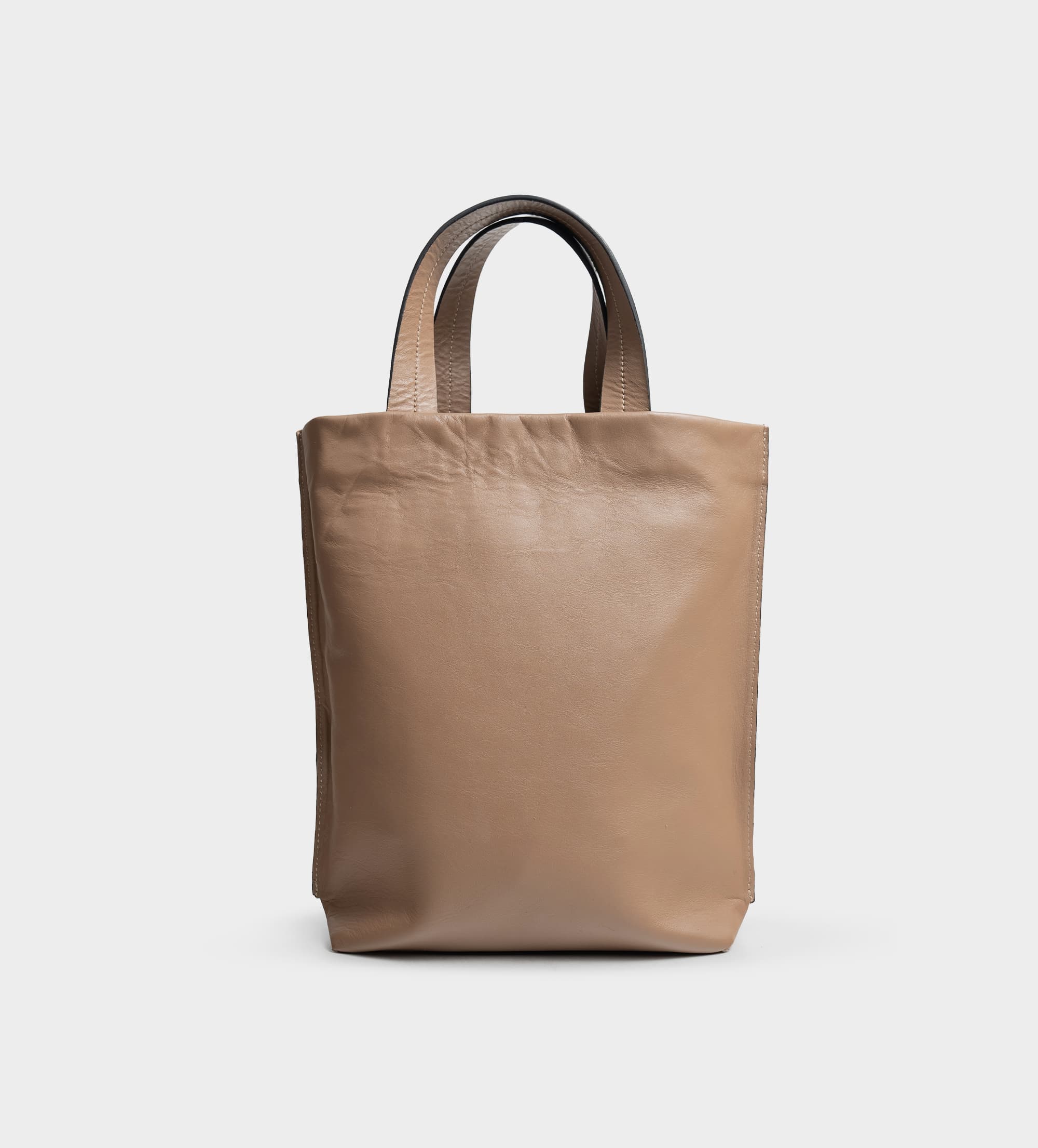 BOLSO TOTE PIEL BICOLOR NEGRO / BEIGE