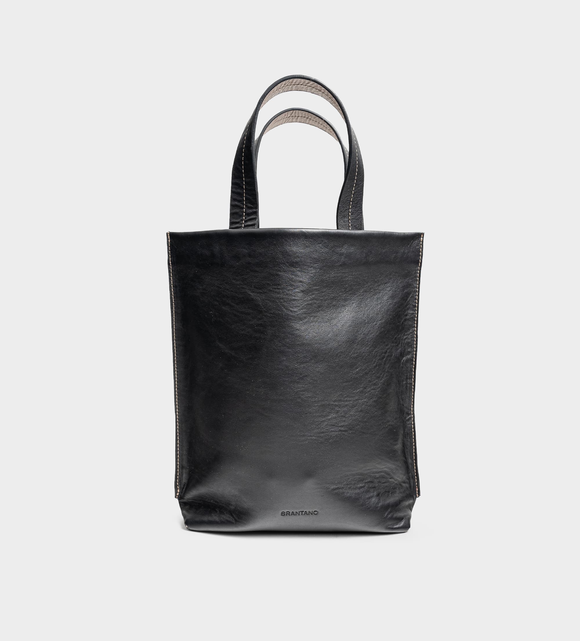 BOLSO TOTE PIEL BICOLOR NEGRO / BEIGE