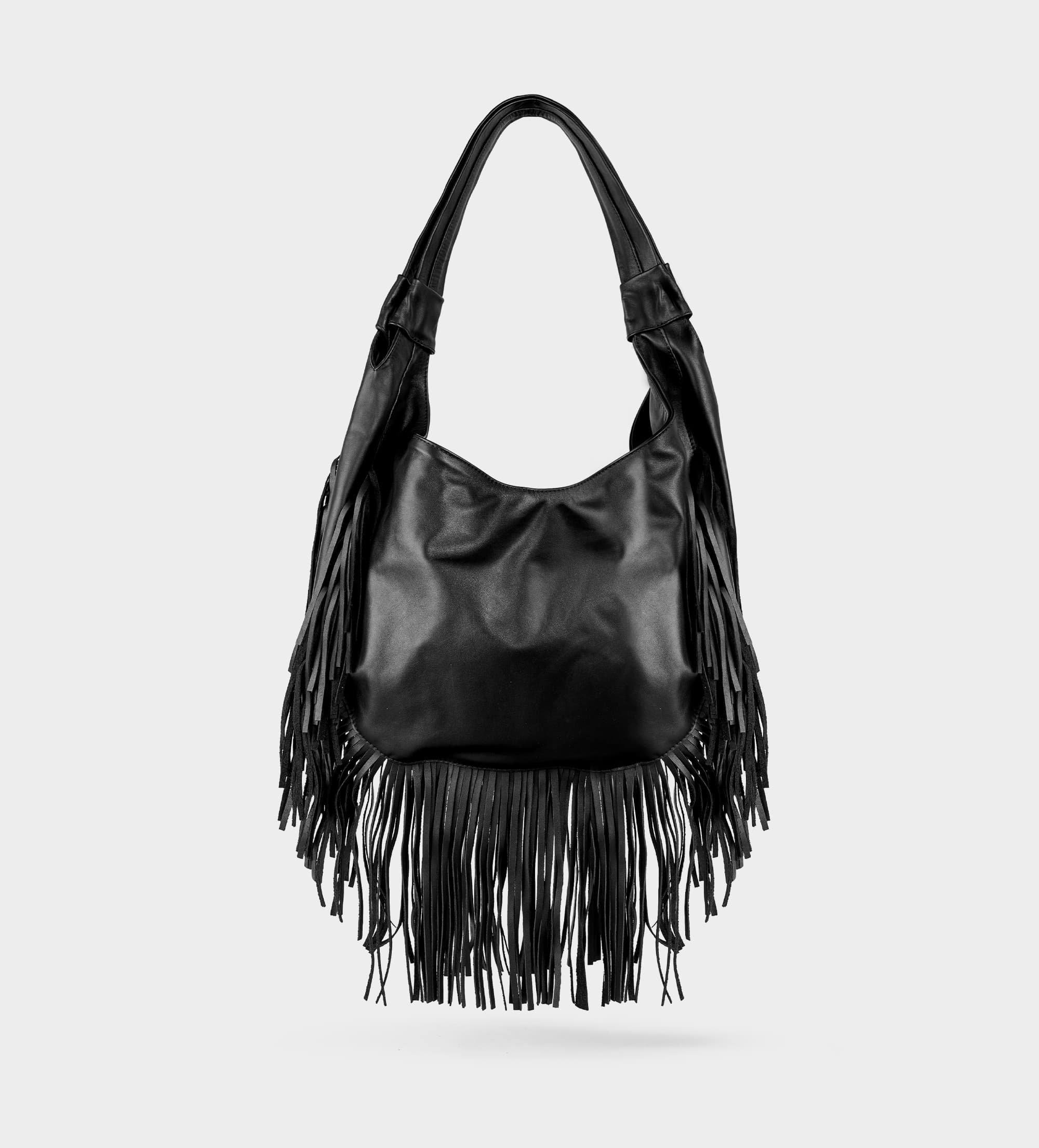 Bolso hobo piel negro sale