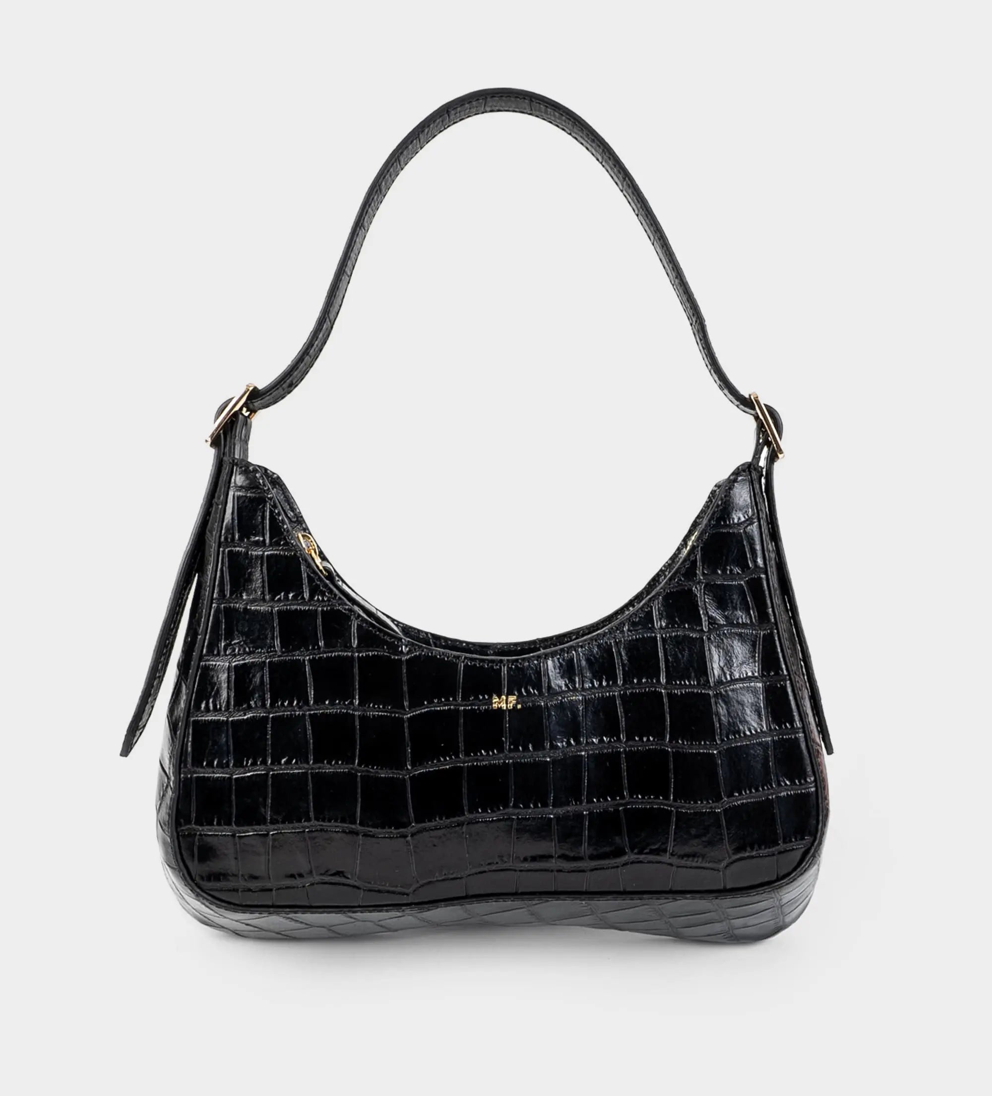 BOLSO HOBO PIEL TEXTURA NEGRO