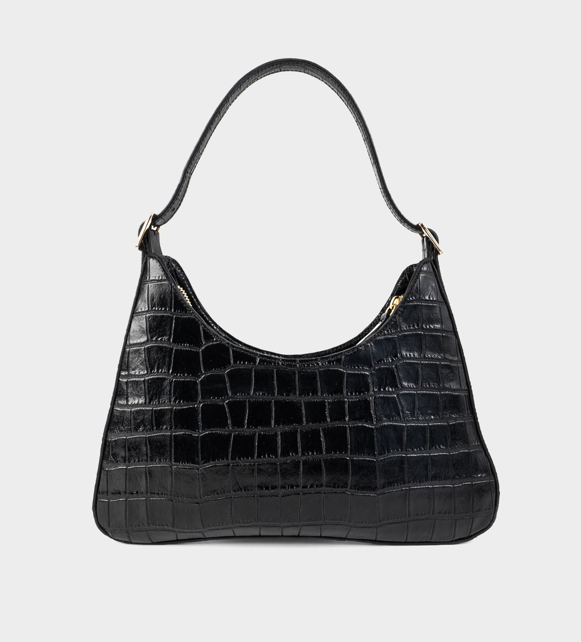 BOLSO HOBO PIEL TEXTURA NEGRO