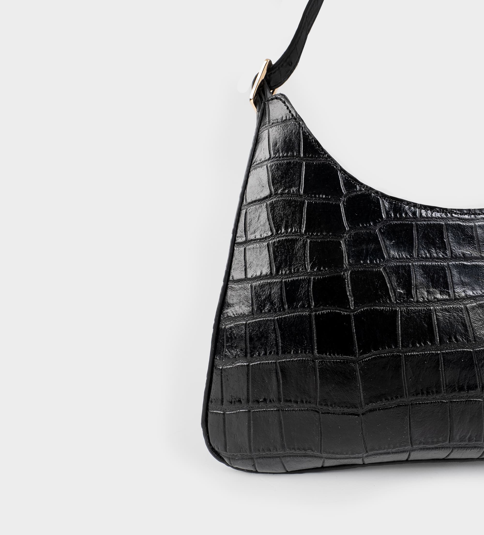 BOLSO HOBO PIEL TEXTURA NEGRO